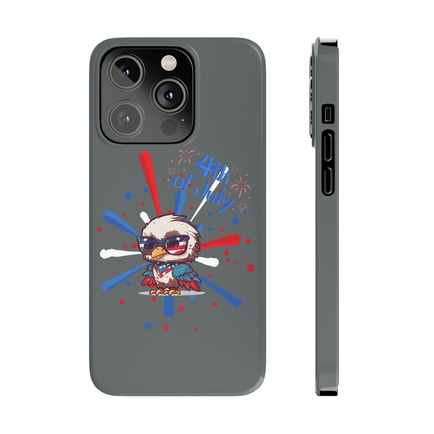 Patriotic Slim Phone Cases with Vector Owl Design | Fourth of July Phone Cover, USA Pride Phone Case, Holiday Gift, Trendy Phone Accessory