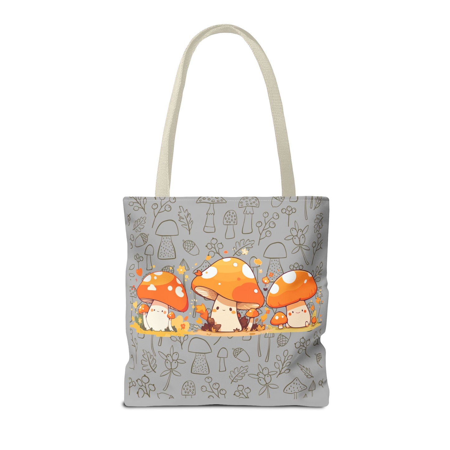 Cute Mushroom Tote Bag - Whimsical Nature Print for Eco-Friendly Style