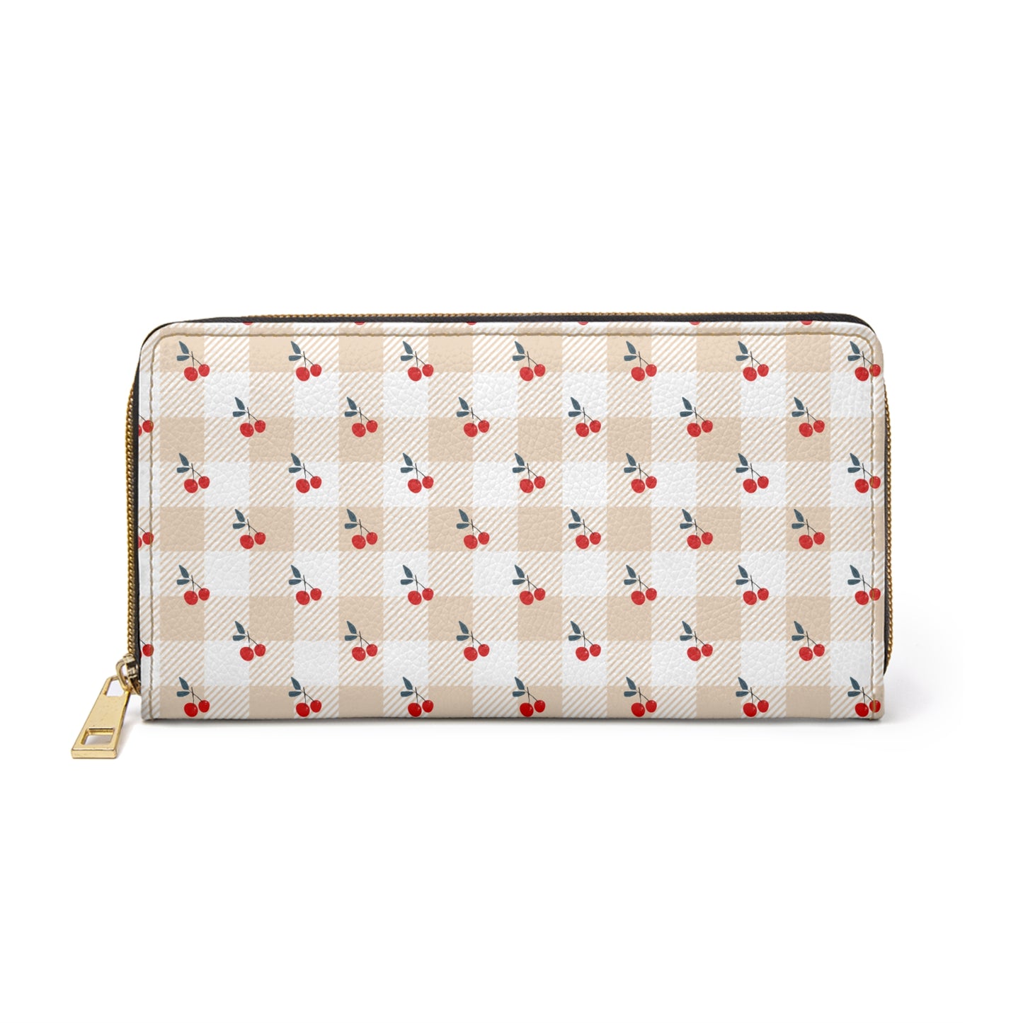 Chic Cherry Print Zipper Wallet - Stylish Wallet for Everyday Use