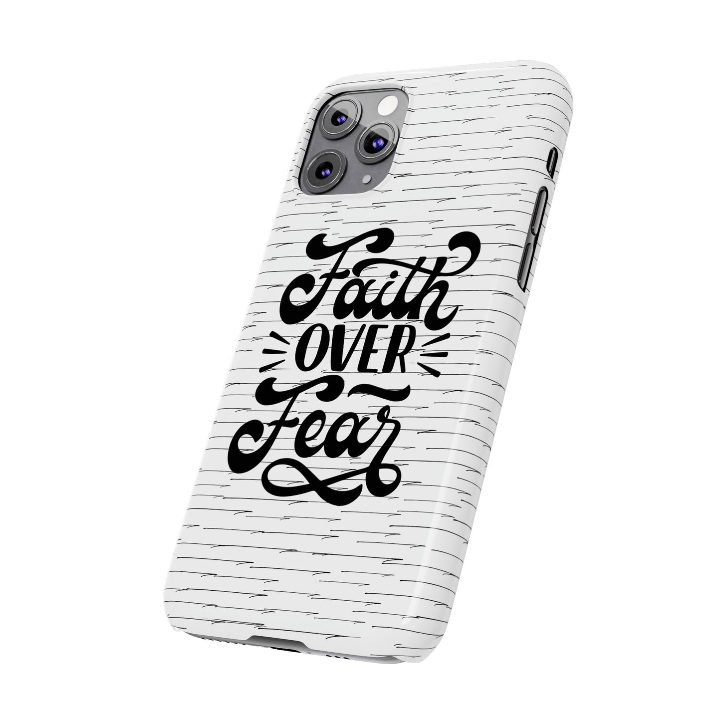 Inspirational Faith Over Fear Phone Case | Slim Case for iPhone & Samsung | Motivational Gift | Modern Design
