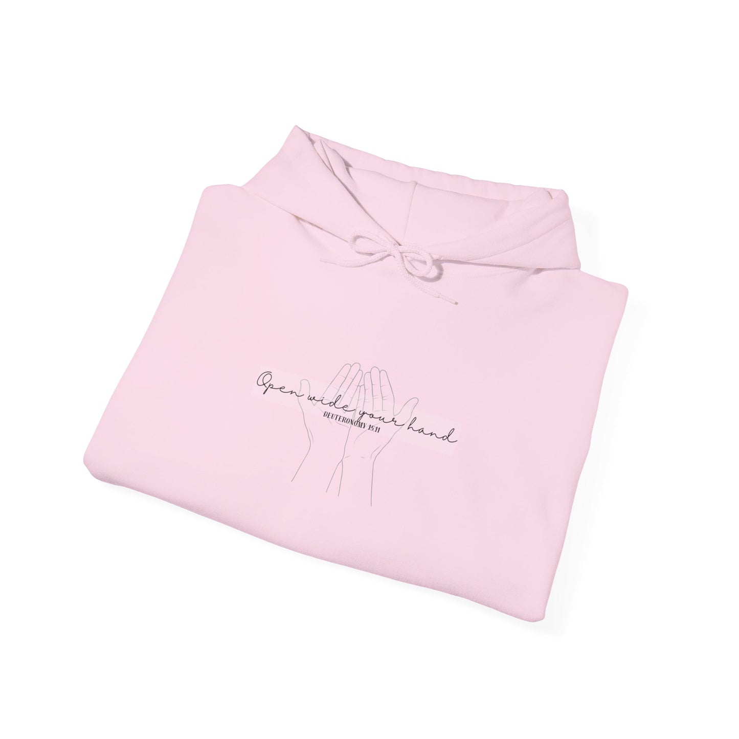 Christian Hooded Sweatshirt -Open Wide your Hand- Unisex