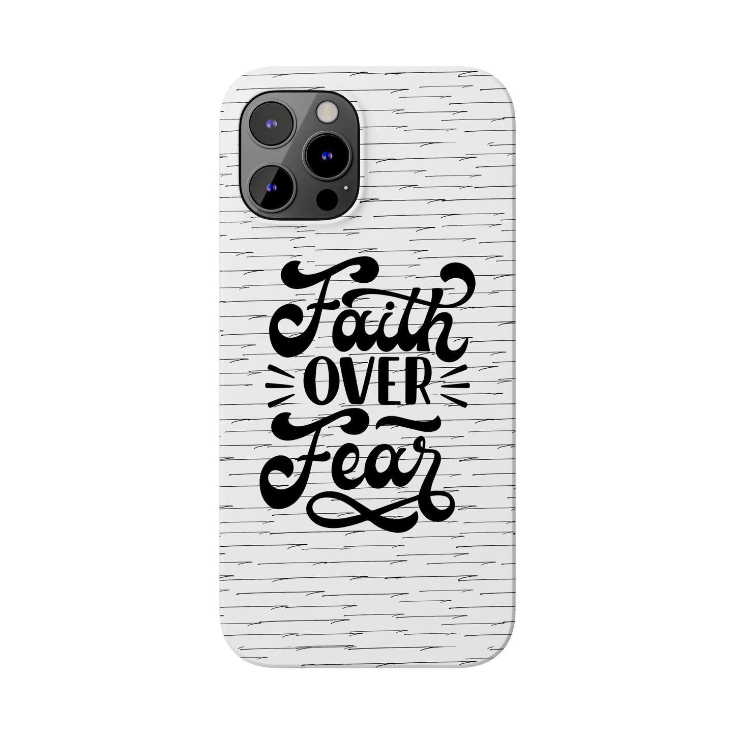 Inspirational Faith Over Fear Phone Case | Slim Case for iPhone & Samsung | Motivational Gift | Modern Design