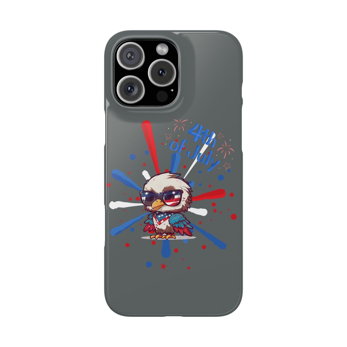 Patriotic Slim Phone Cases with Vector Owl Design | Fourth of July Phone Cover, USA Pride Phone Case, Holiday Gift, Trendy Phone Accessory