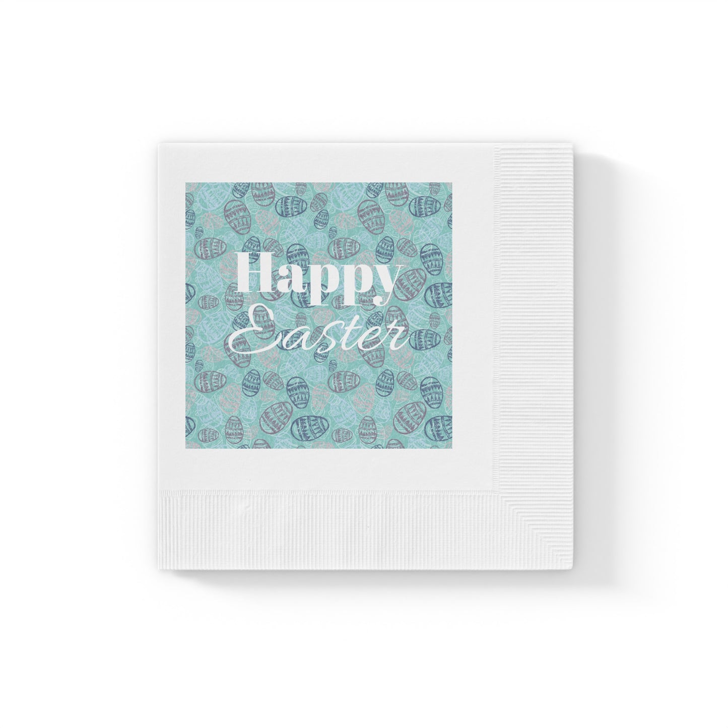 Happy Easter White Coined Napkins - Festive Spring Table Decor