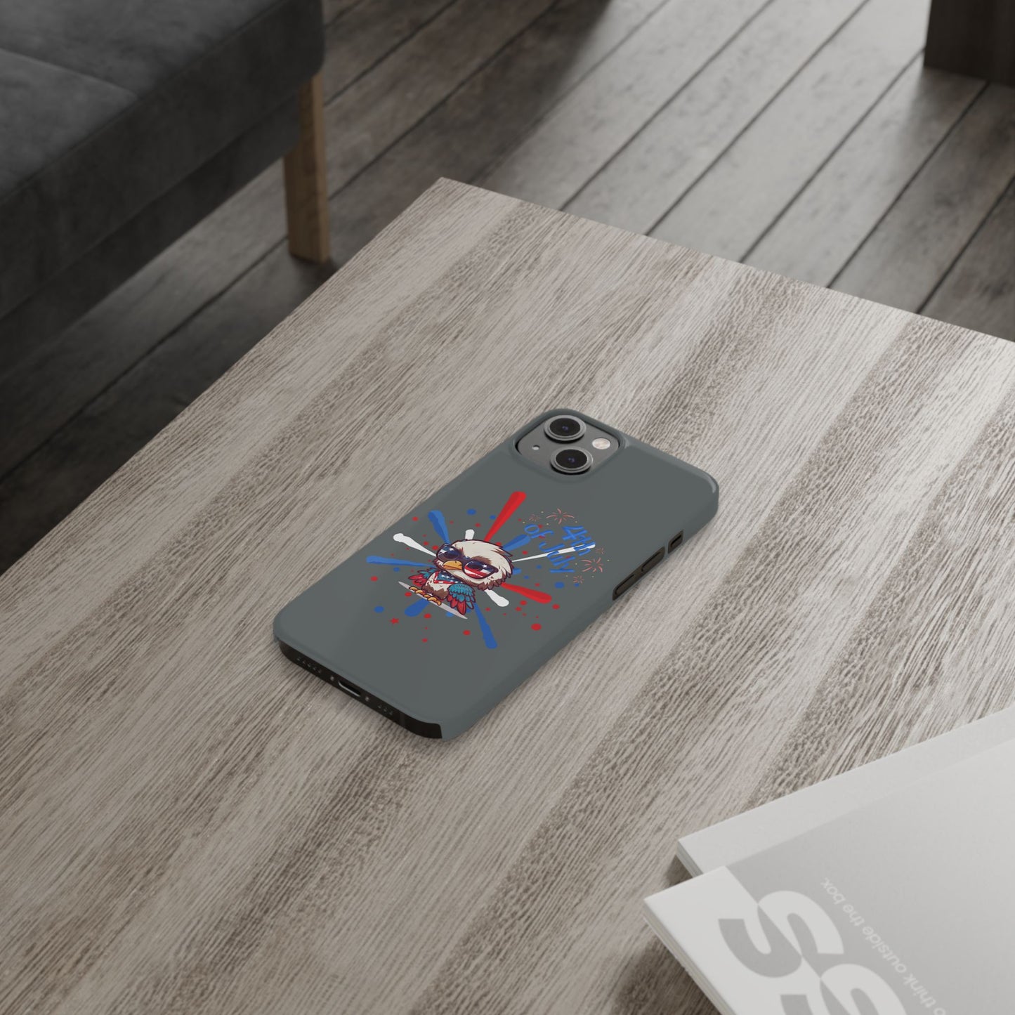 Patriotic Slim Phone Cases with Vector Owl Design | Fourth of July Phone Cover, USA Pride Phone Case, Holiday Gift, Trendy Phone Accessory