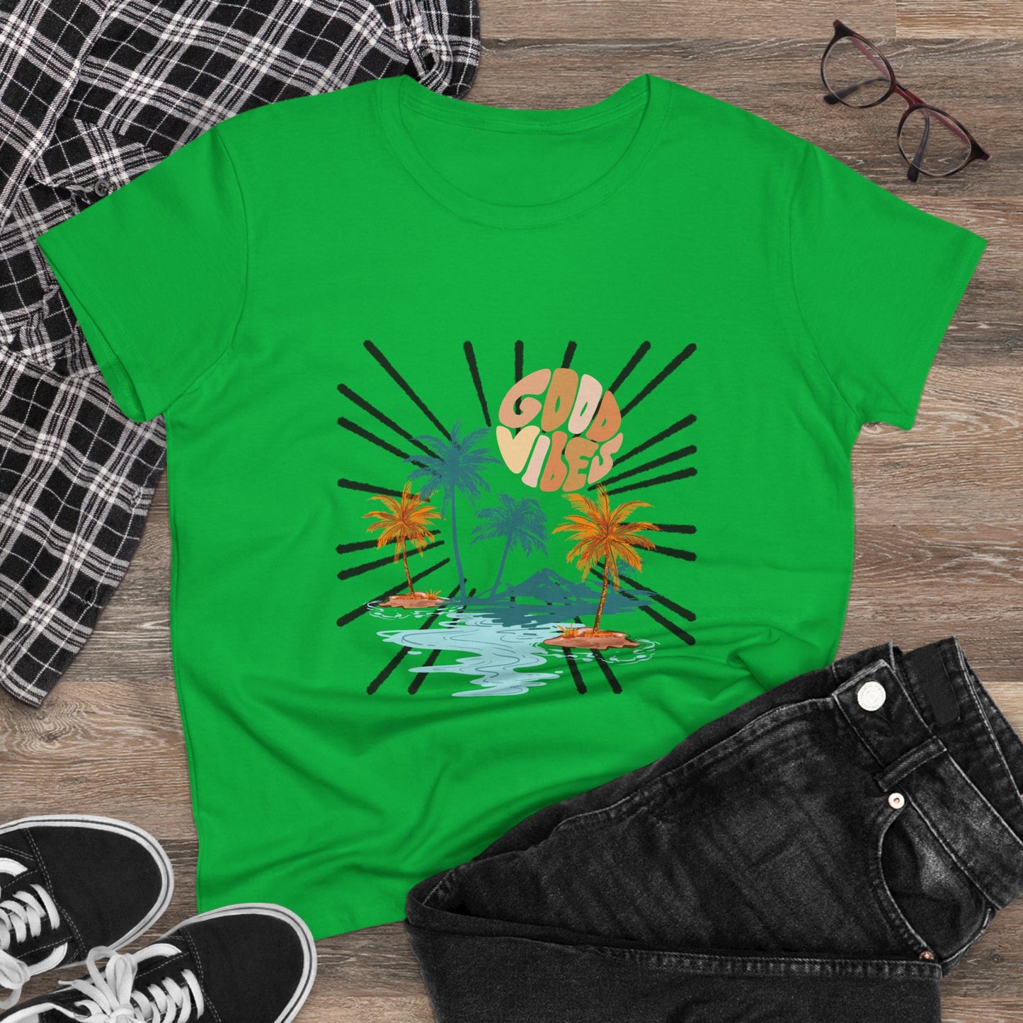 Gold Vibes Women's Cotton Tee - Casual Summer T-Shirt