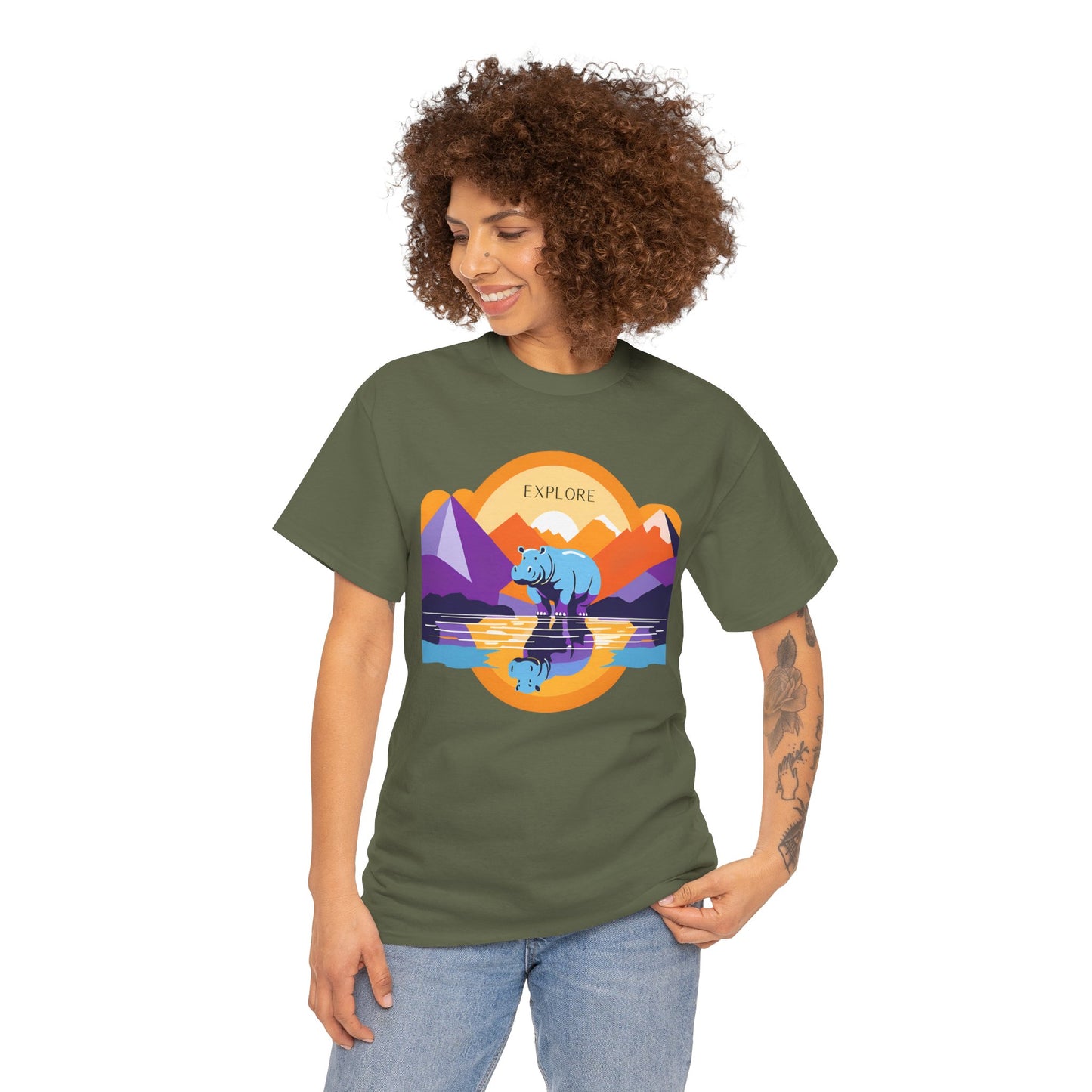 Exploring Hippo T-Shirt - Unisex Heavy Cotton Tee