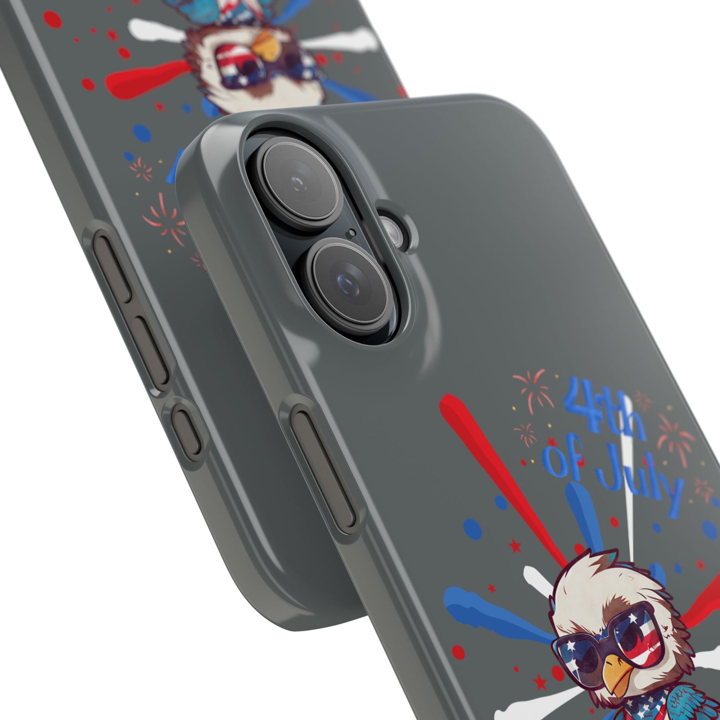 Patriotic Slim Phone Cases with Vector Owl Design | Fourth of July Phone Cover, USA Pride Phone Case, Holiday Gift, Trendy Phone Accessory