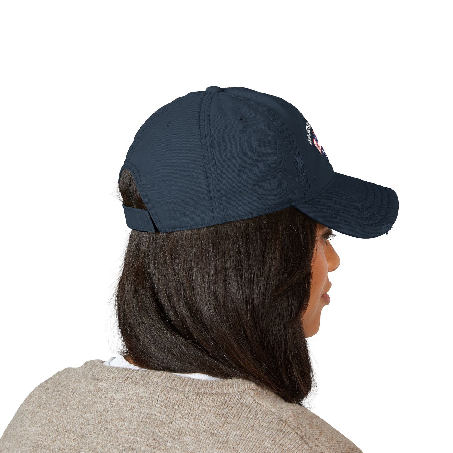 Embroidered Dad Hat - American Flag 'God shed his grace on thee'