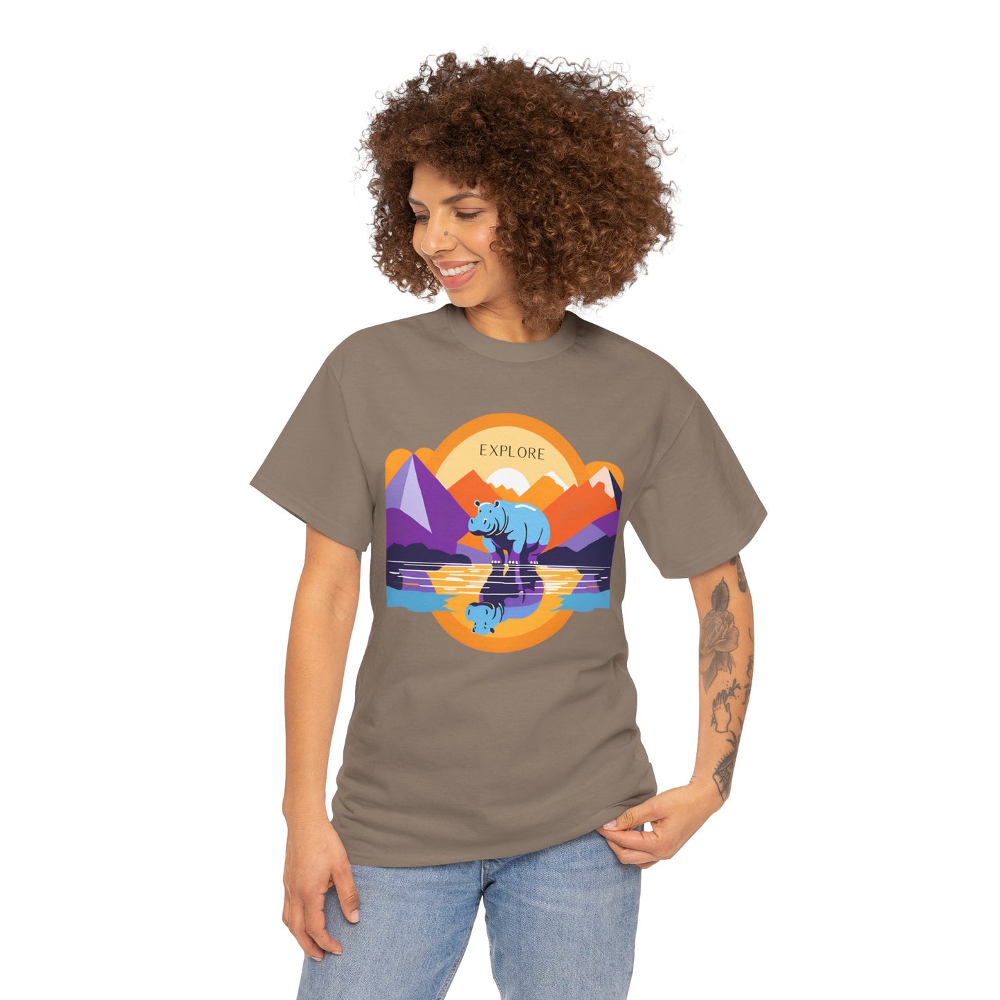 Exploring Hippo T-Shirt - Unisex Heavy Cotton Tee