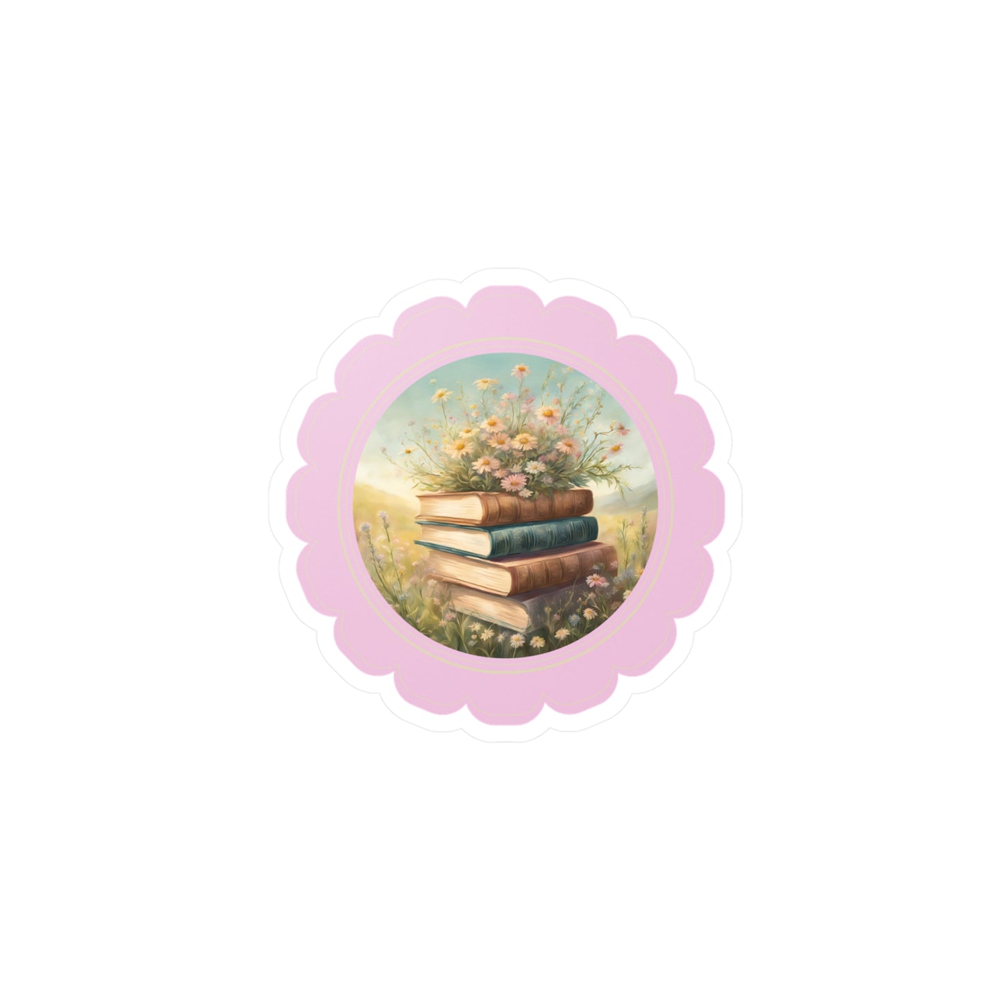 Wildflowers and books: Kiss-Cut Vinyl Decals