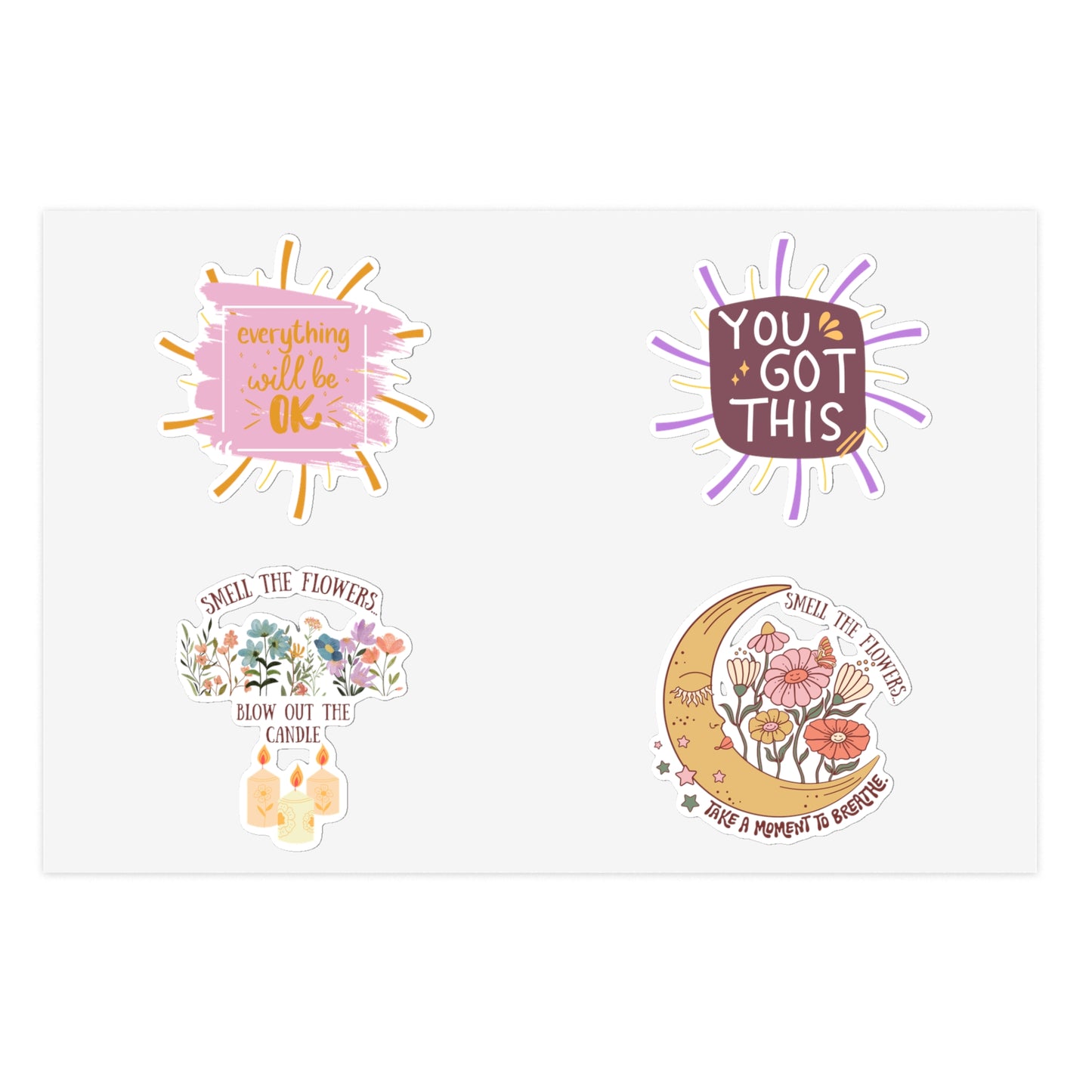 Positive affirmation sticker sheet, 10pcs