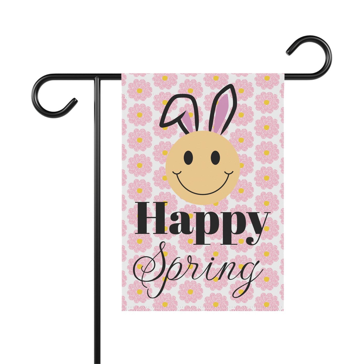 Spring Garden Banner - Happy Spring with Smiley Bunny Design