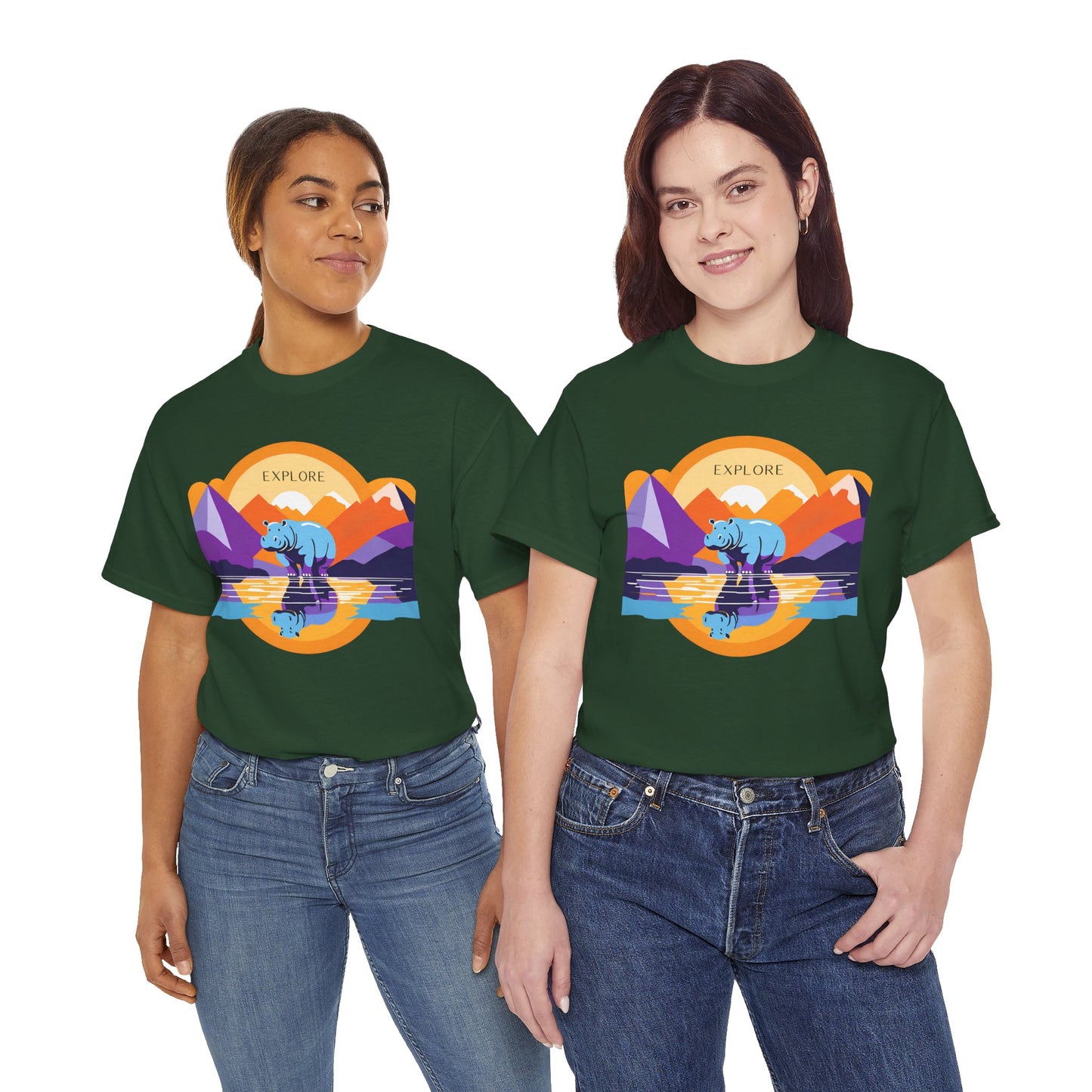 Exploring Hippo T-Shirt - Unisex Heavy Cotton Tee