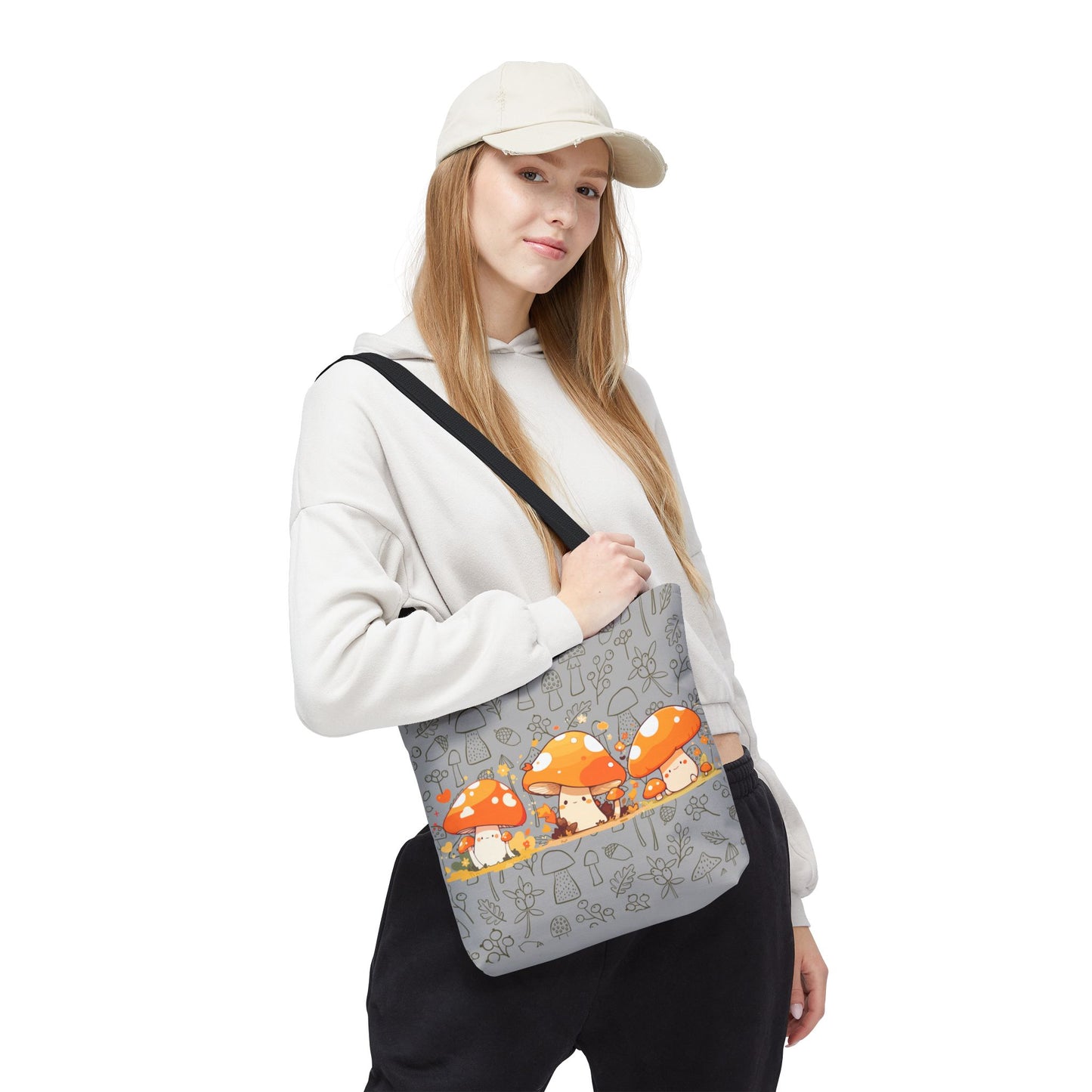 Cute Mushroom Tote Bag - Whimsical Nature Print for Eco-Friendly Style