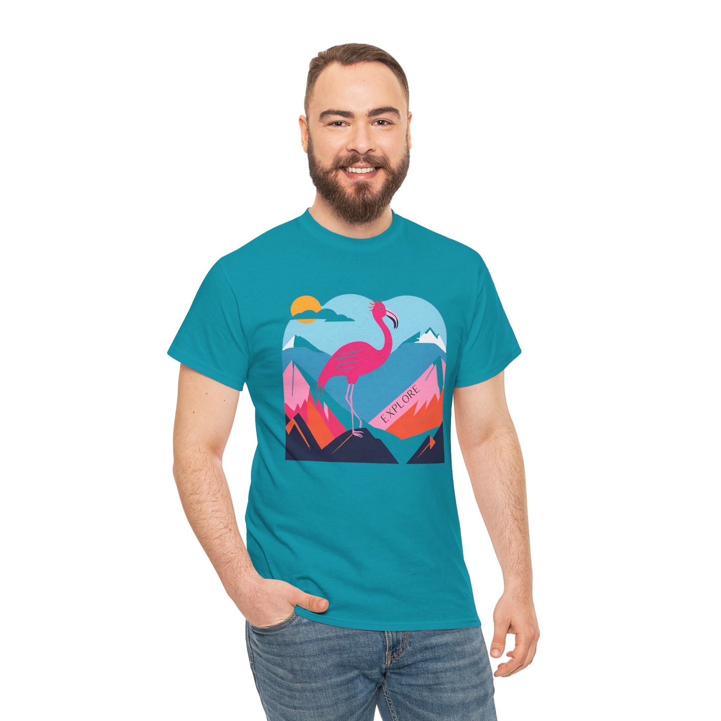 Flamingo Tee - Explore Flamingo Unisex Heavy Cotton Tee