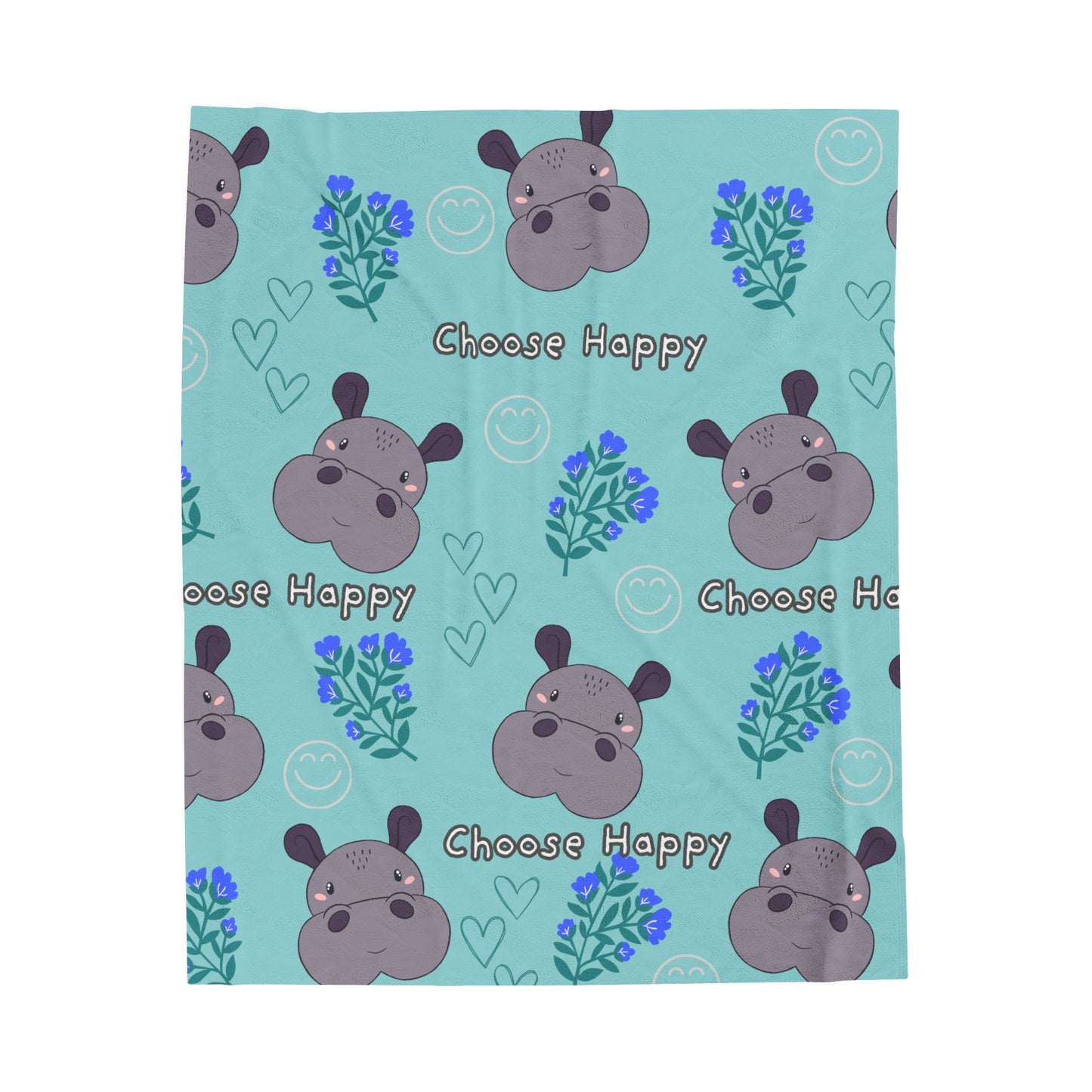 Comfy Blanket - Choose Happy Velveteen Plush Blanket