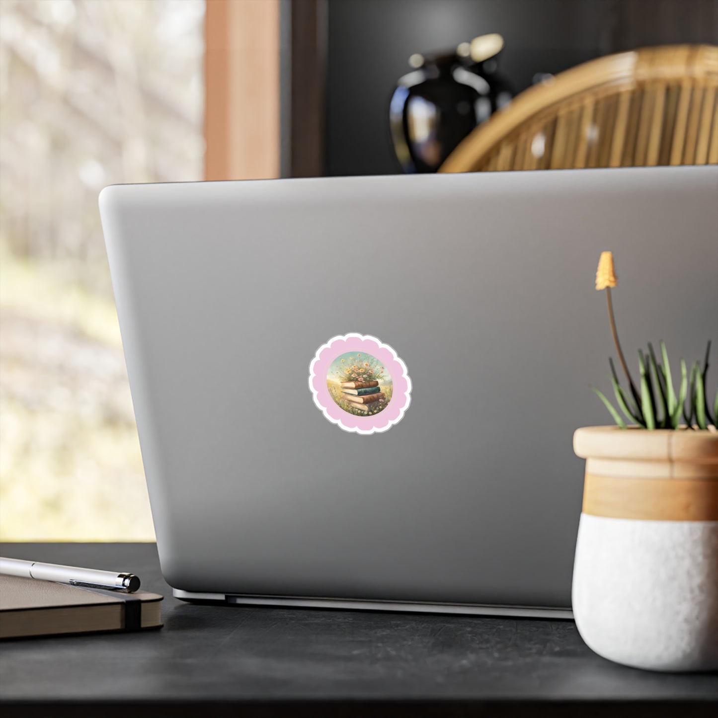Wildflowers and books: Kiss-Cut Vinyl Decals