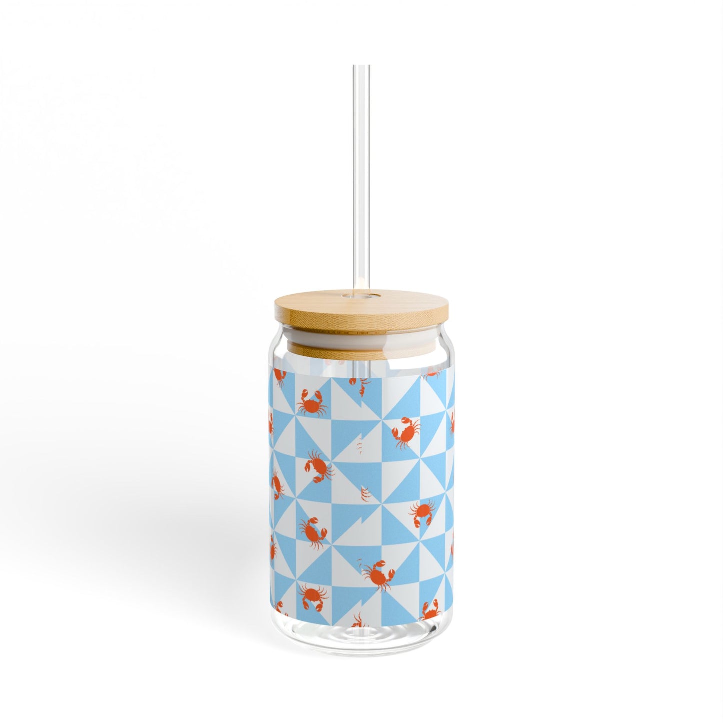 Cute Crab Design 16oz Sipper Glass