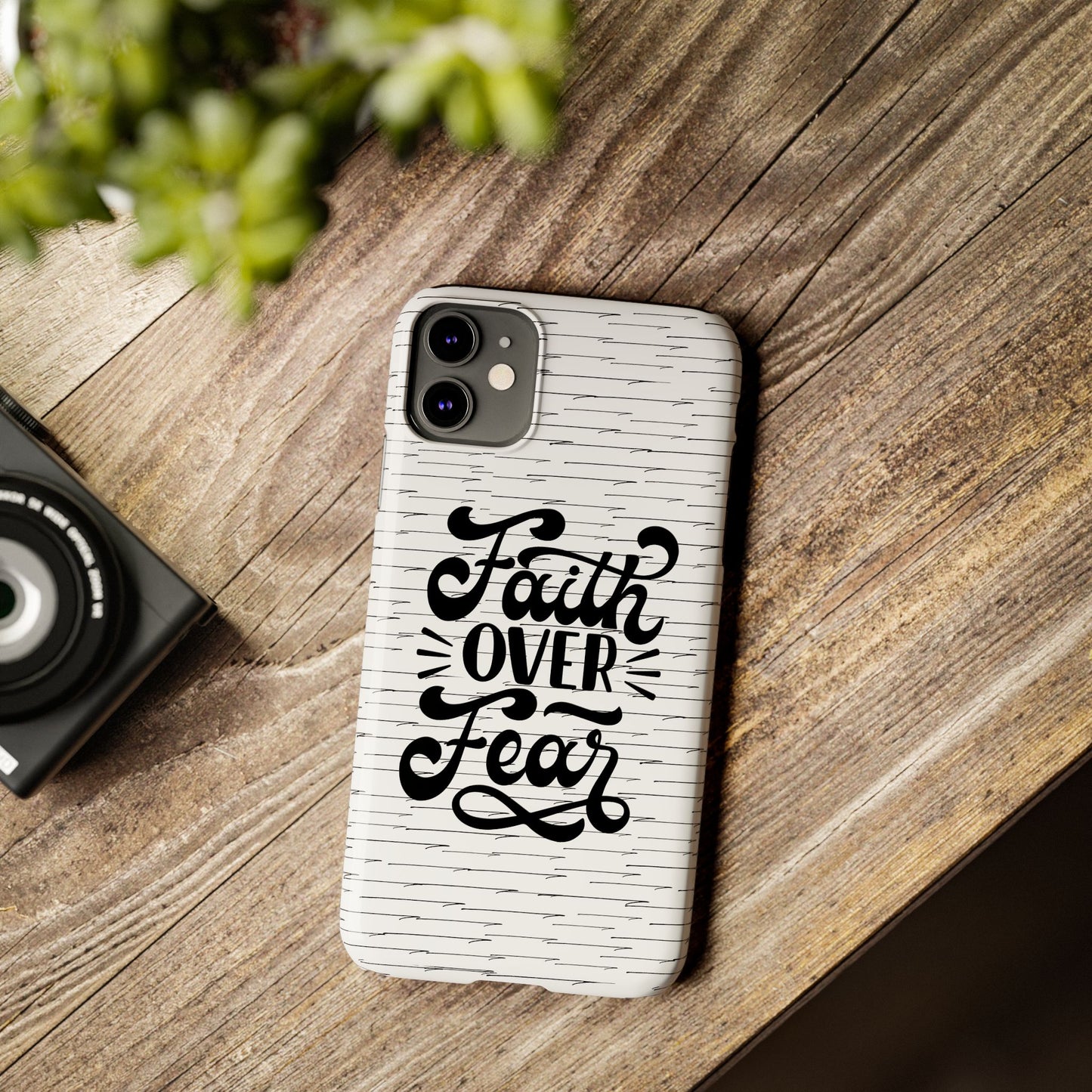 Inspirational Faith Over Fear Phone Case | Slim Case for iPhone & Samsung | Motivational Gift | Modern Design