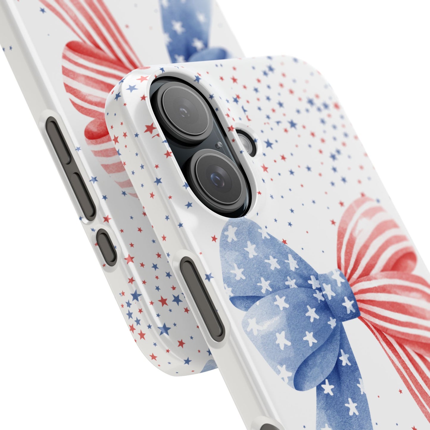 Patriotic Slim Phone Cases with Bow Design, Cute Phone Covers, Summer Accessories, Fourth of July Gift, Trendy Tech