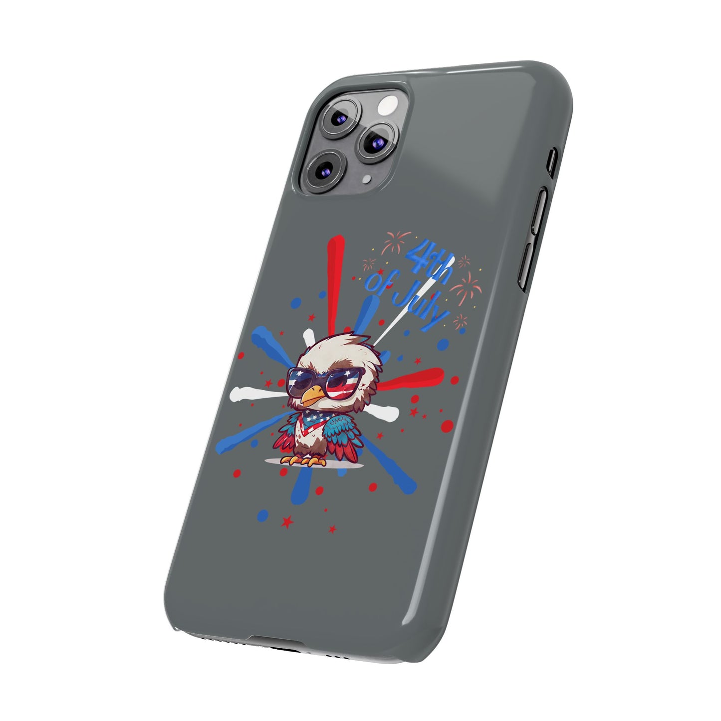 Patriotic Slim Phone Cases with Vector Owl Design | Fourth of July Phone Cover, USA Pride Phone Case, Holiday Gift, Trendy Phone Accessory