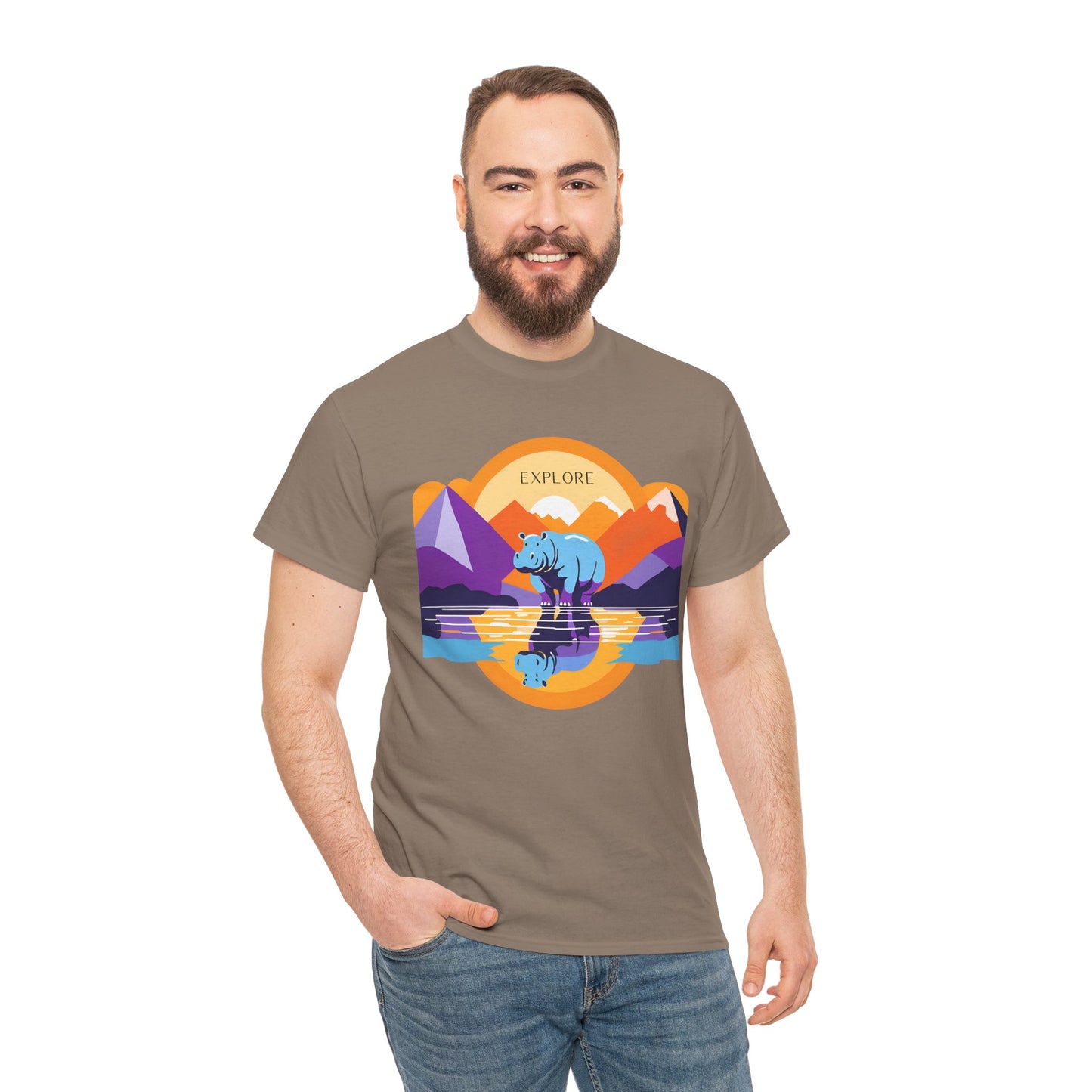 Exploring Hippo T-Shirt - Unisex Heavy Cotton Tee