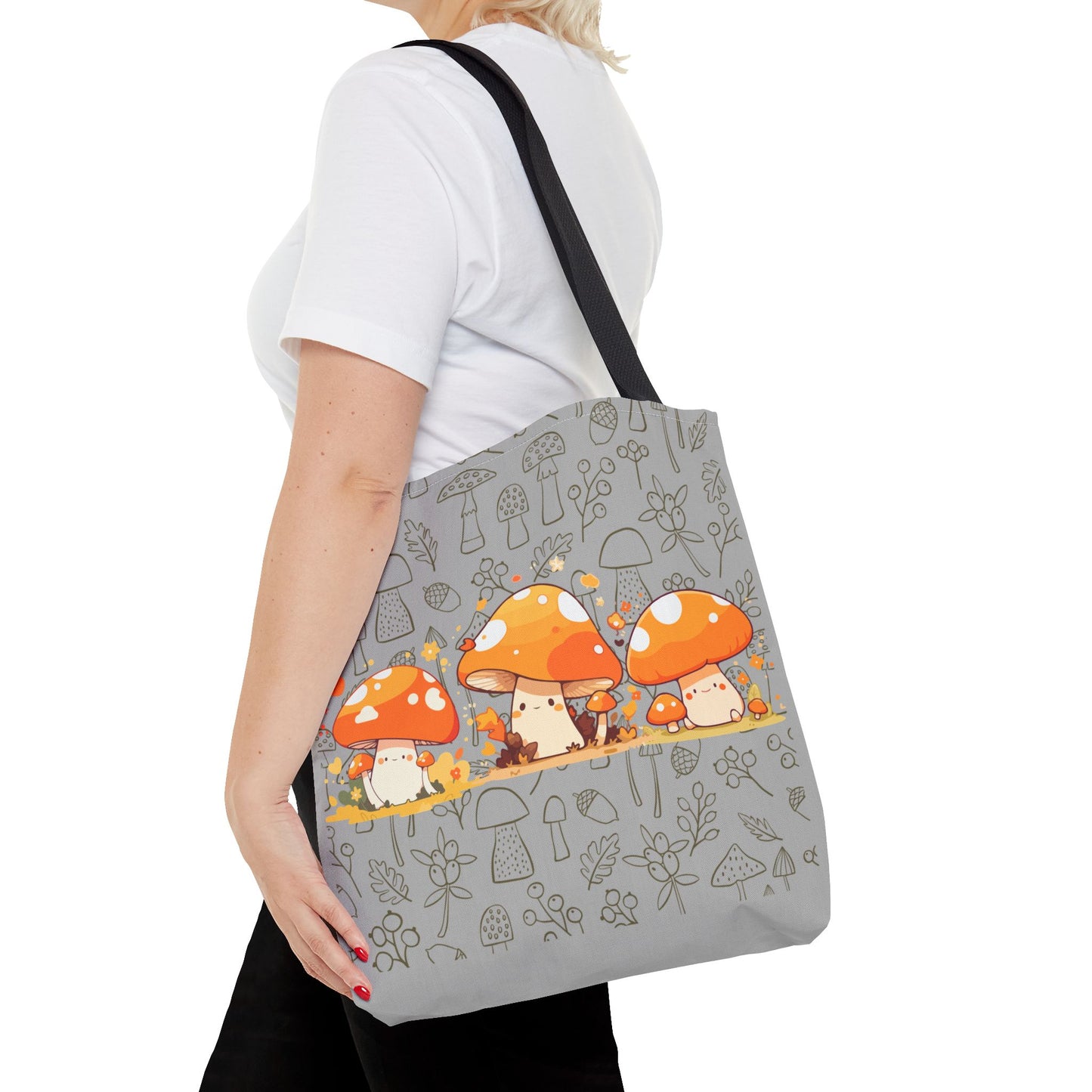 Cute Mushroom Tote Bag - Whimsical Nature Print for Eco-Friendly Style