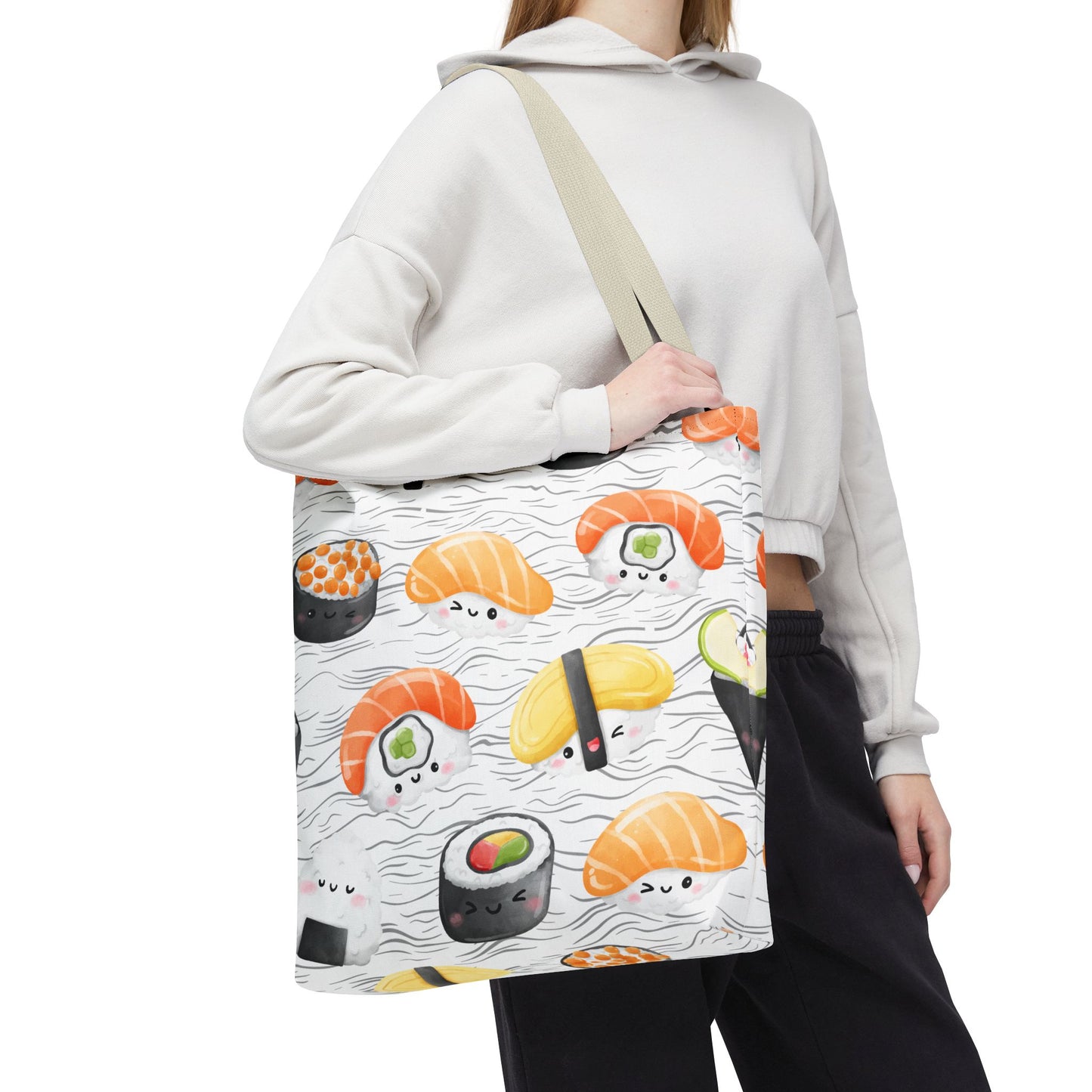 Cute Sushi Pattern Tote Bag - Perfect for Food Lovers