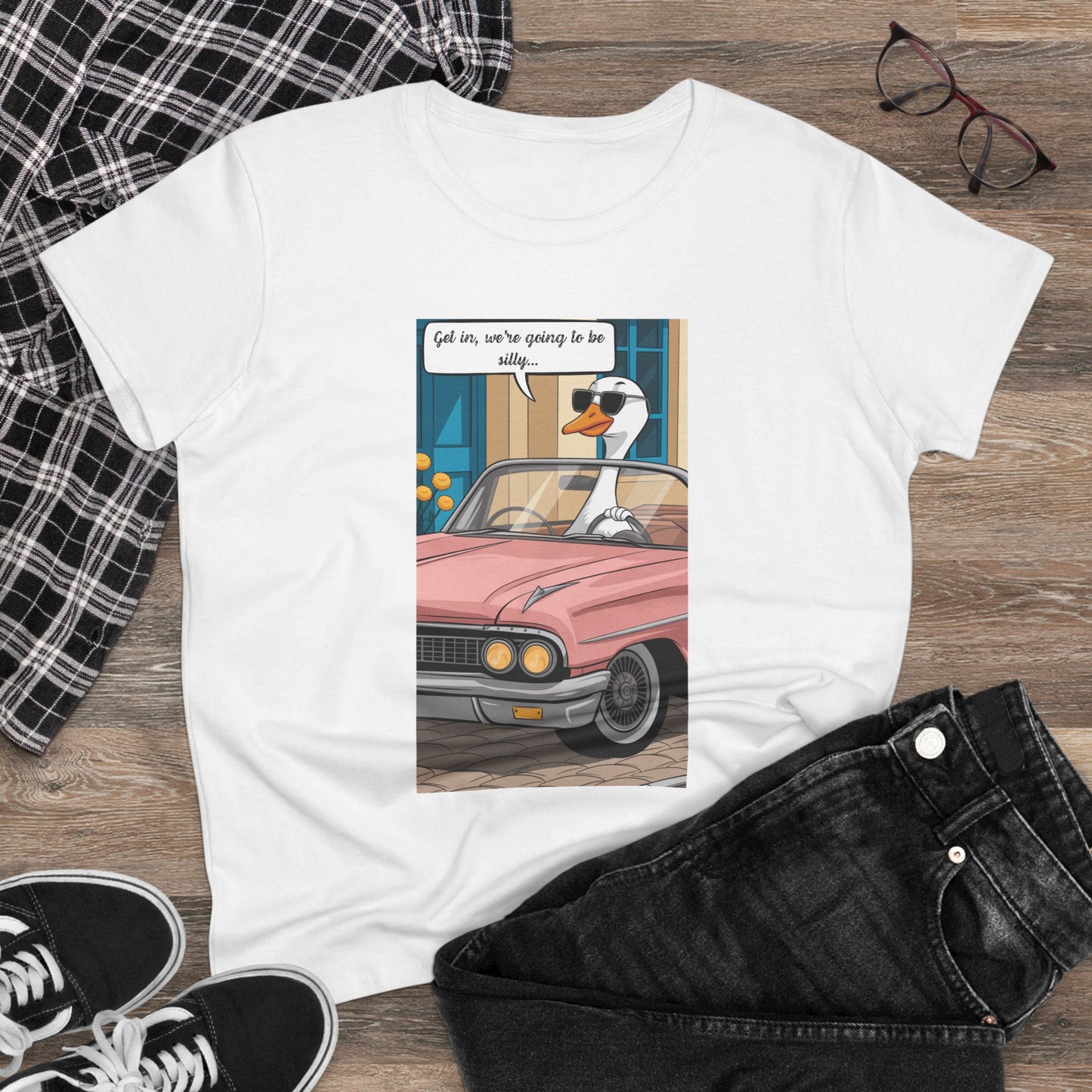Funny Women's Cotton Tee - "Get in, we're going to be silly..."