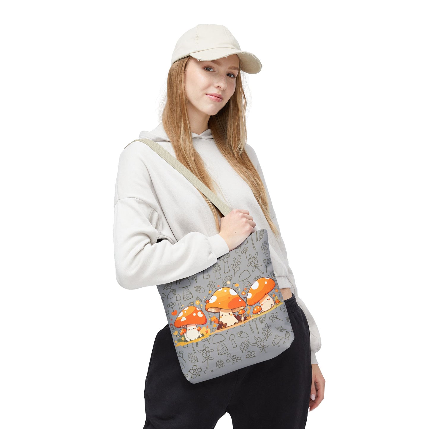 Cute Mushroom Tote Bag - Whimsical Nature Print for Eco-Friendly Style