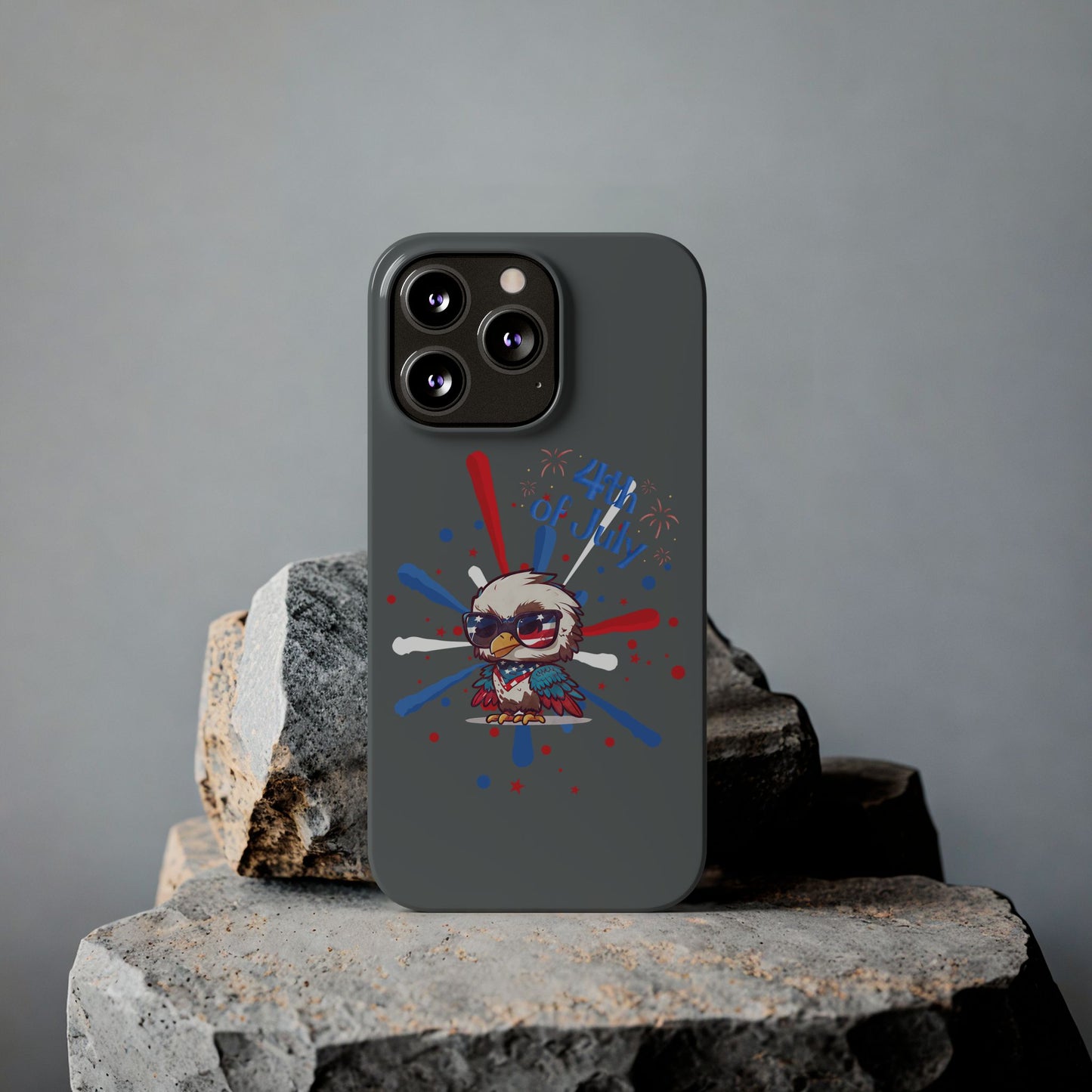 Patriotic Slim Phone Cases with Vector Owl Design | Fourth of July Phone Cover, USA Pride Phone Case, Holiday Gift, Trendy Phone Accessory