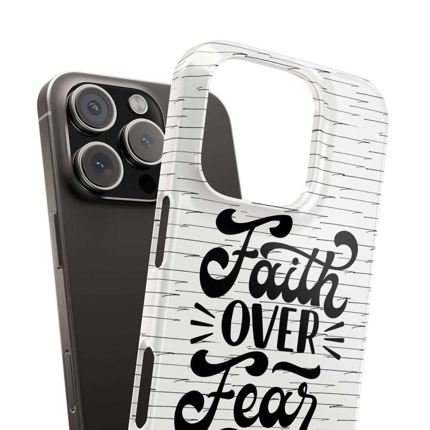 Inspirational Faith Over Fear Phone Case | Slim Case for iPhone & Samsung | Motivational Gift | Modern Design
