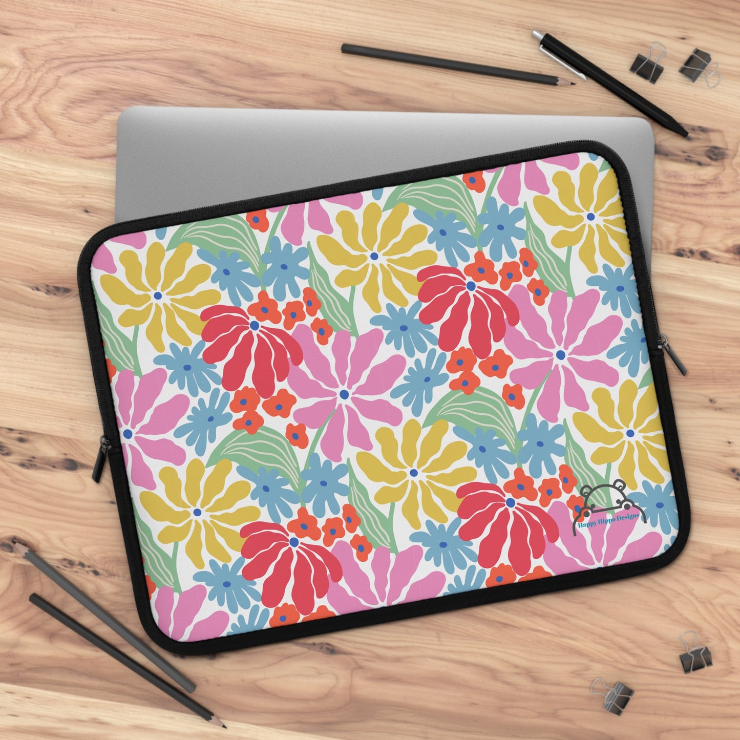 Floral Laptop Sleeve with Colorful Design