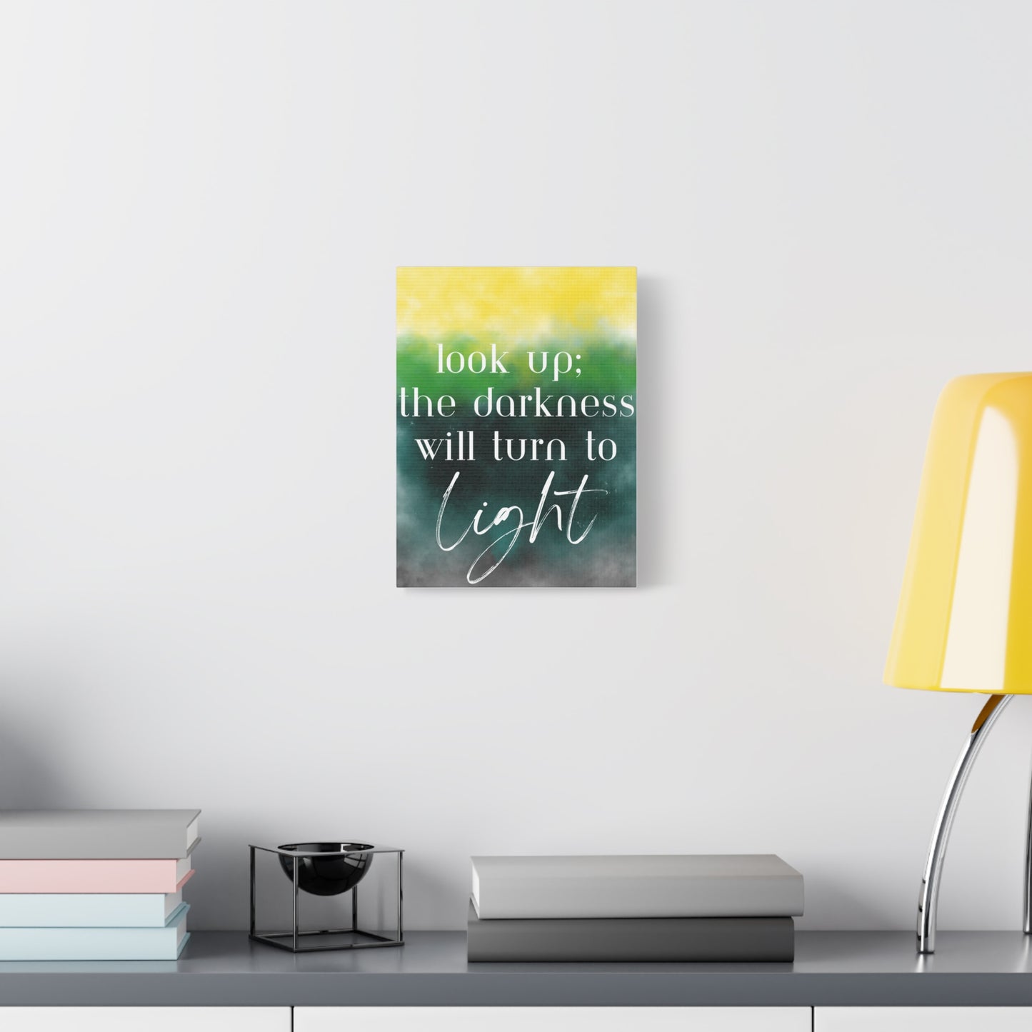 Inspirational Canvas Art: "Look Up; The Darkness Will Turn to Light" - Motivational Wall Decor