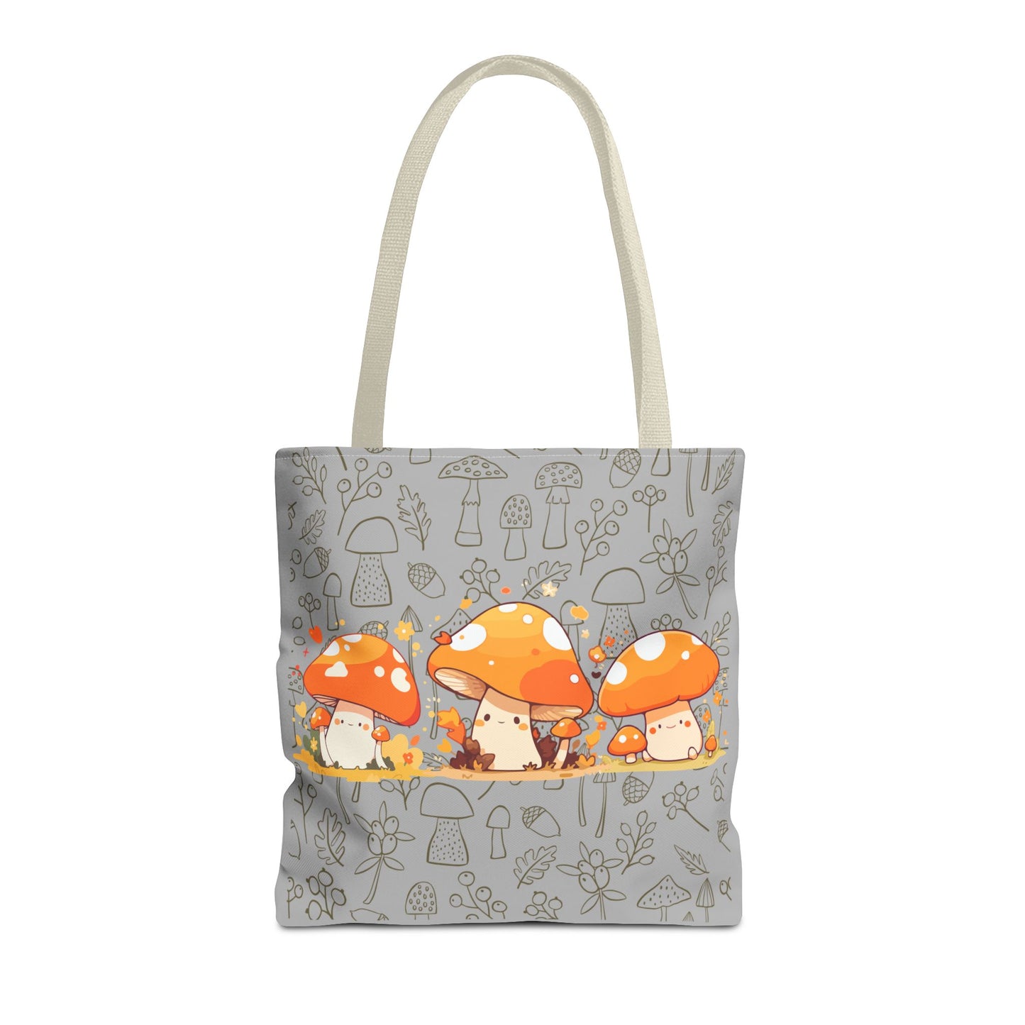 Cute Mushroom Tote Bag - Whimsical Nature Print for Eco-Friendly Style