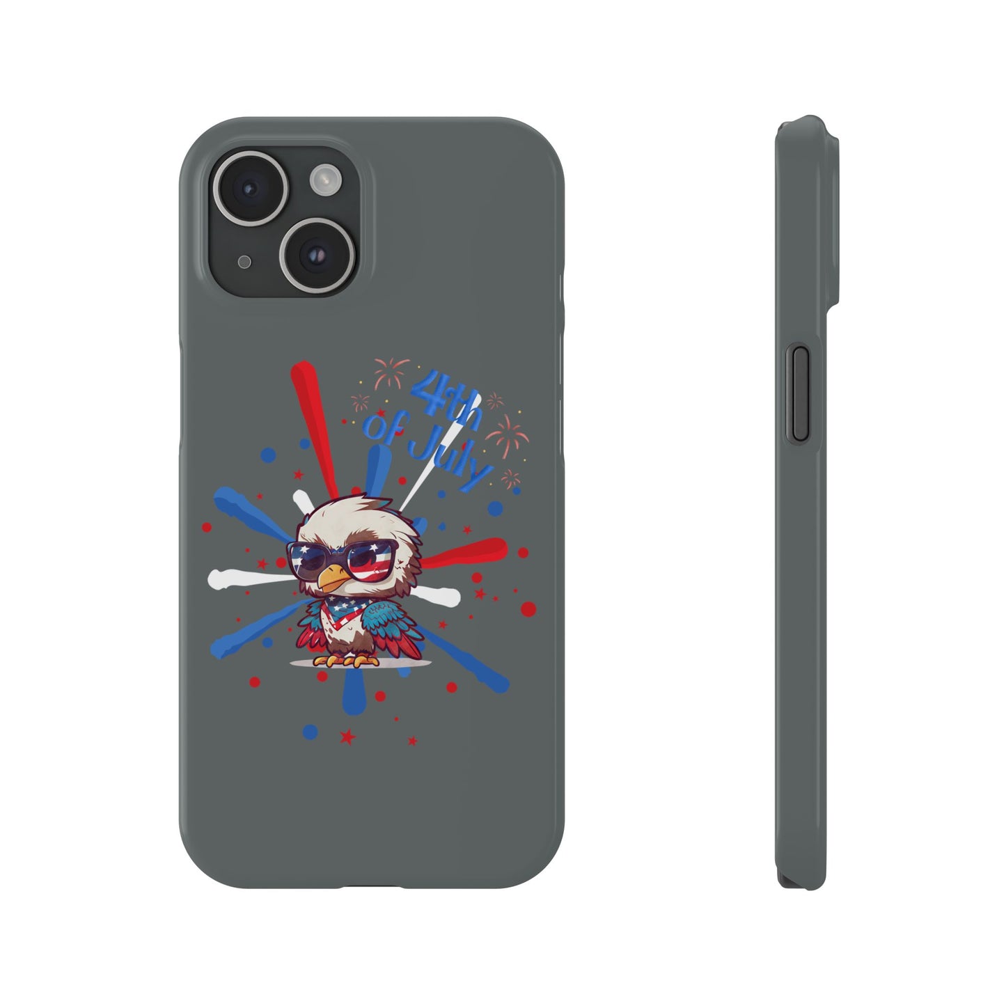 Patriotic Slim Phone Cases with Vector Owl Design | Fourth of July Phone Cover, USA Pride Phone Case, Holiday Gift, Trendy Phone Accessory