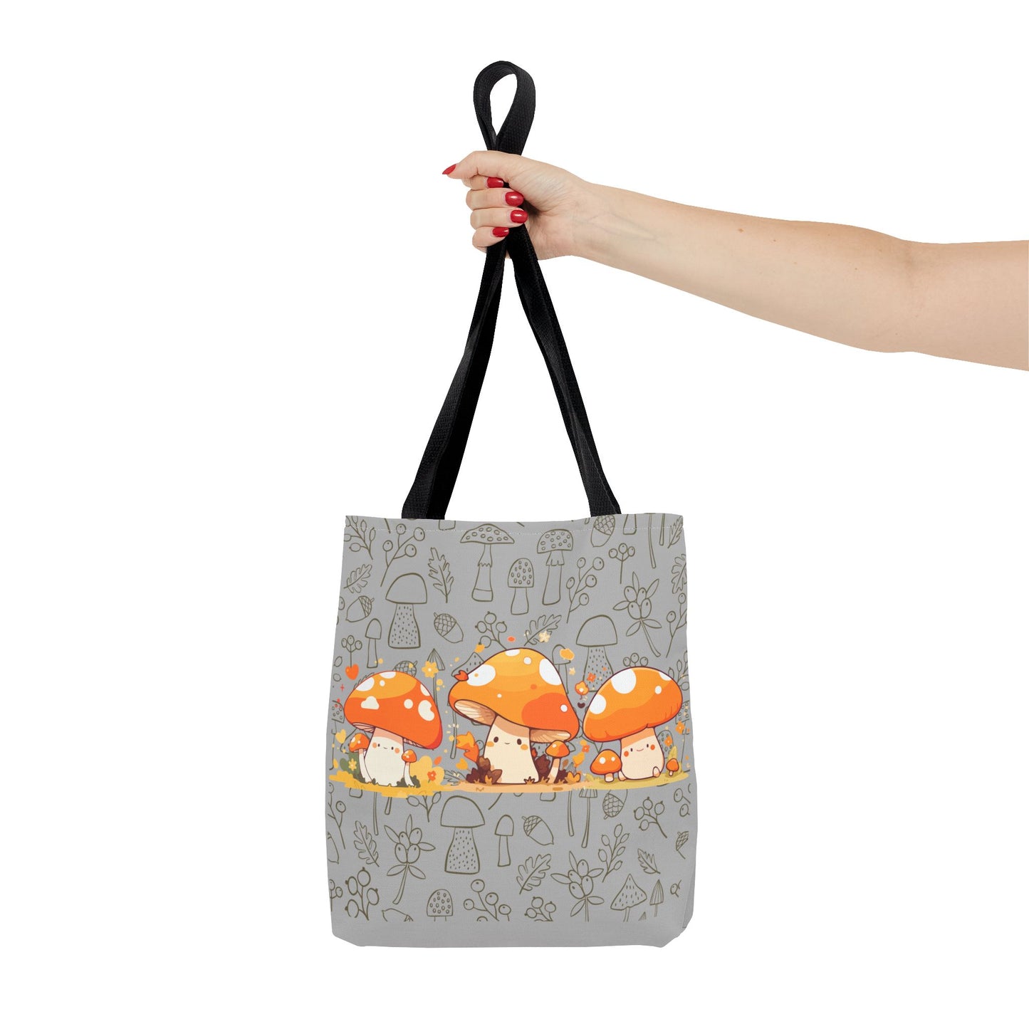 Cute Mushroom Tote Bag - Whimsical Nature Print for Eco-Friendly Style