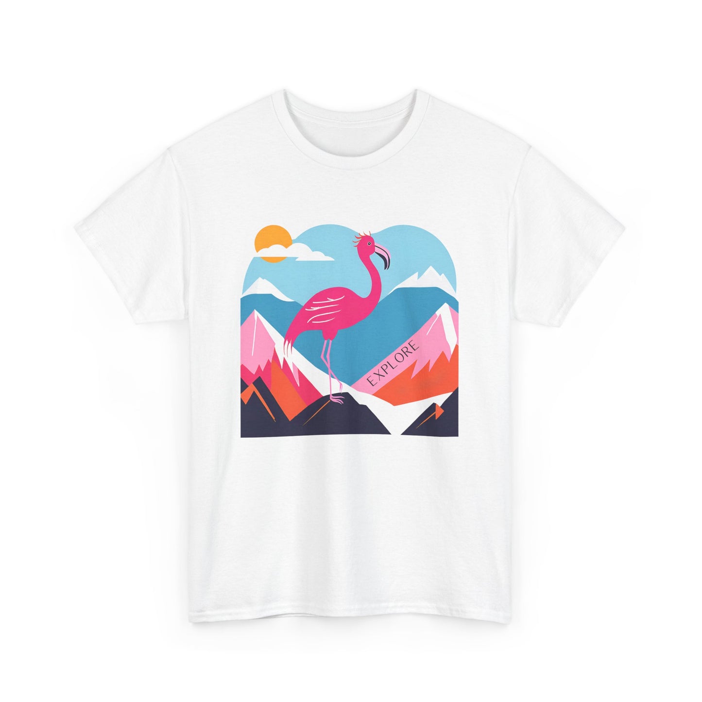 Flamingo Tee - Explore Flamingo Unisex Heavy Cotton Tee