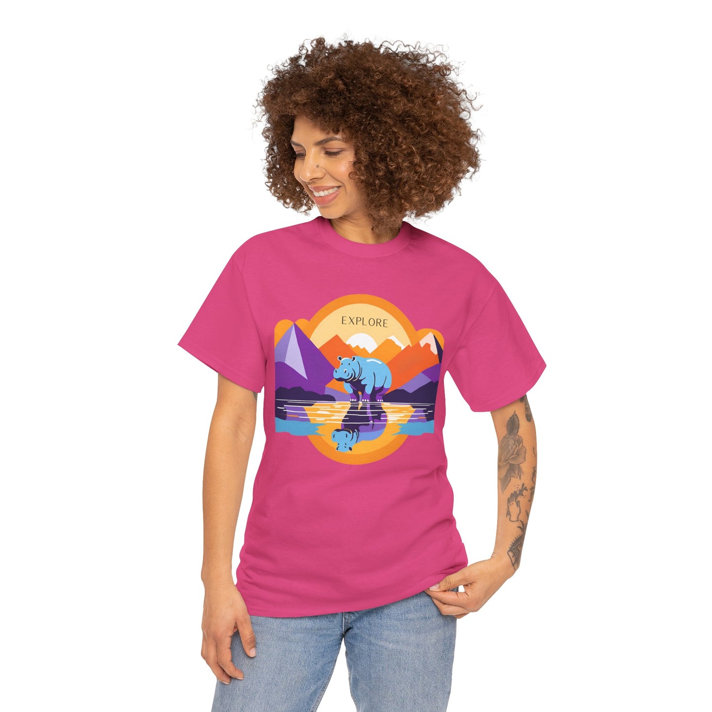 Exploring Hippo T-Shirt - Unisex Heavy Cotton Tee
