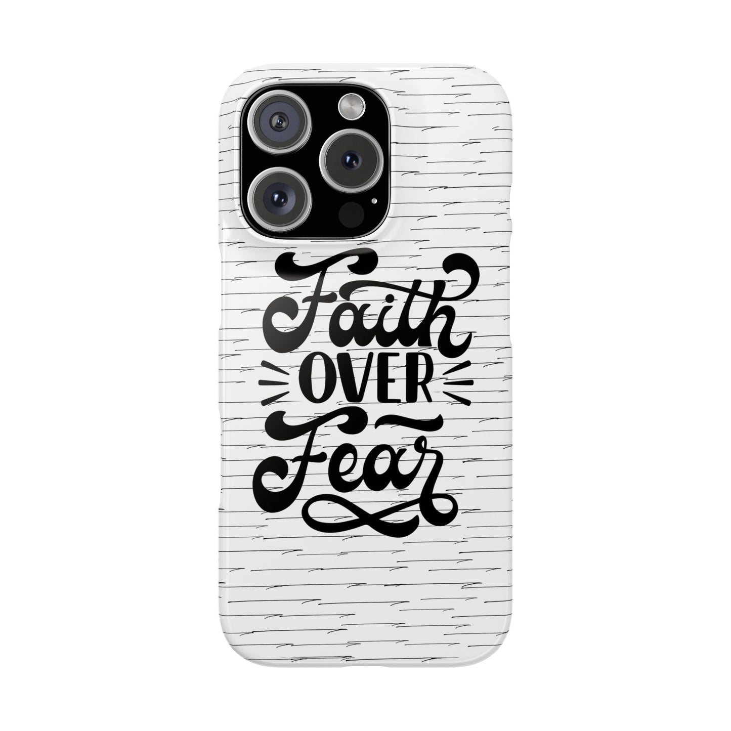 Inspirational Faith Over Fear Phone Case | Slim Case for iPhone & Samsung | Motivational Gift | Modern Design