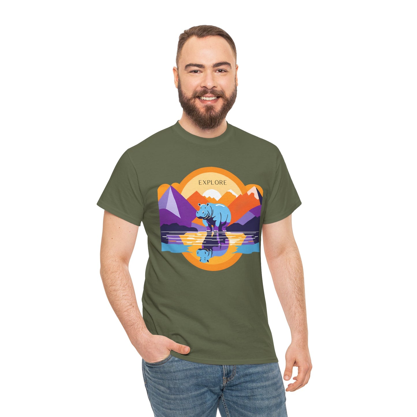 Exploring Hippo T-Shirt - Unisex Heavy Cotton Tee
