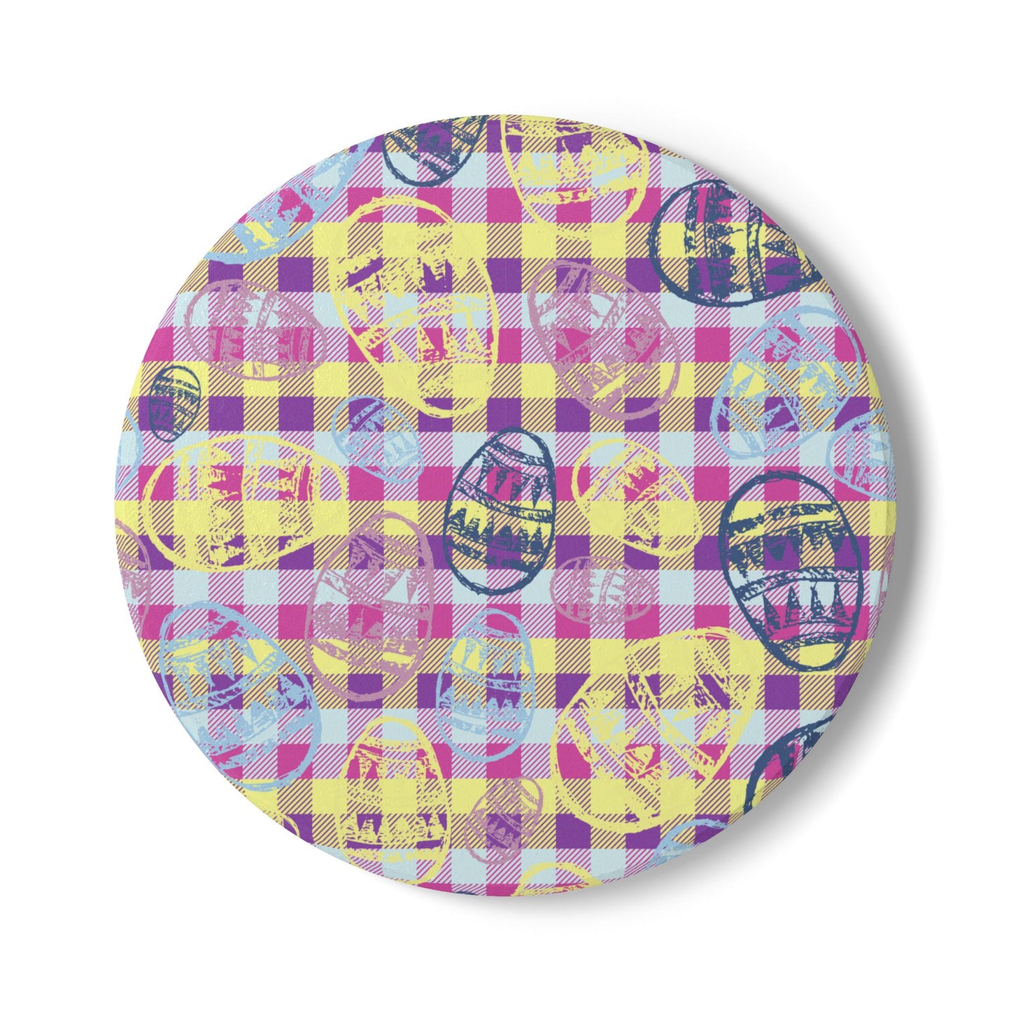 Colorful Easter Egg Ceramic Coaster - Fun Spring Decor