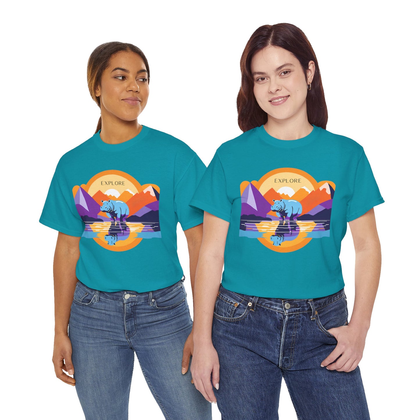 Exploring Hippo T-Shirt - Unisex Heavy Cotton Tee