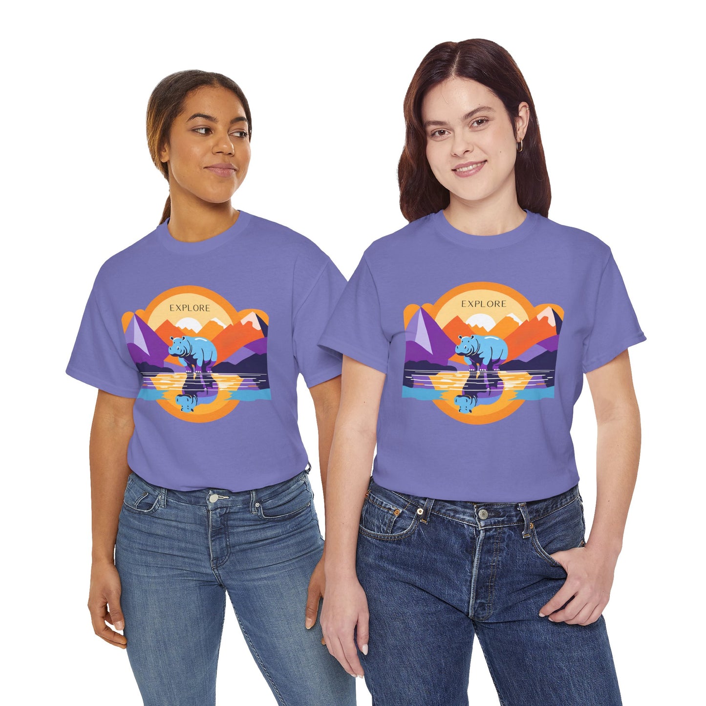 Exploring Hippo T-Shirt - Unisex Heavy Cotton Tee