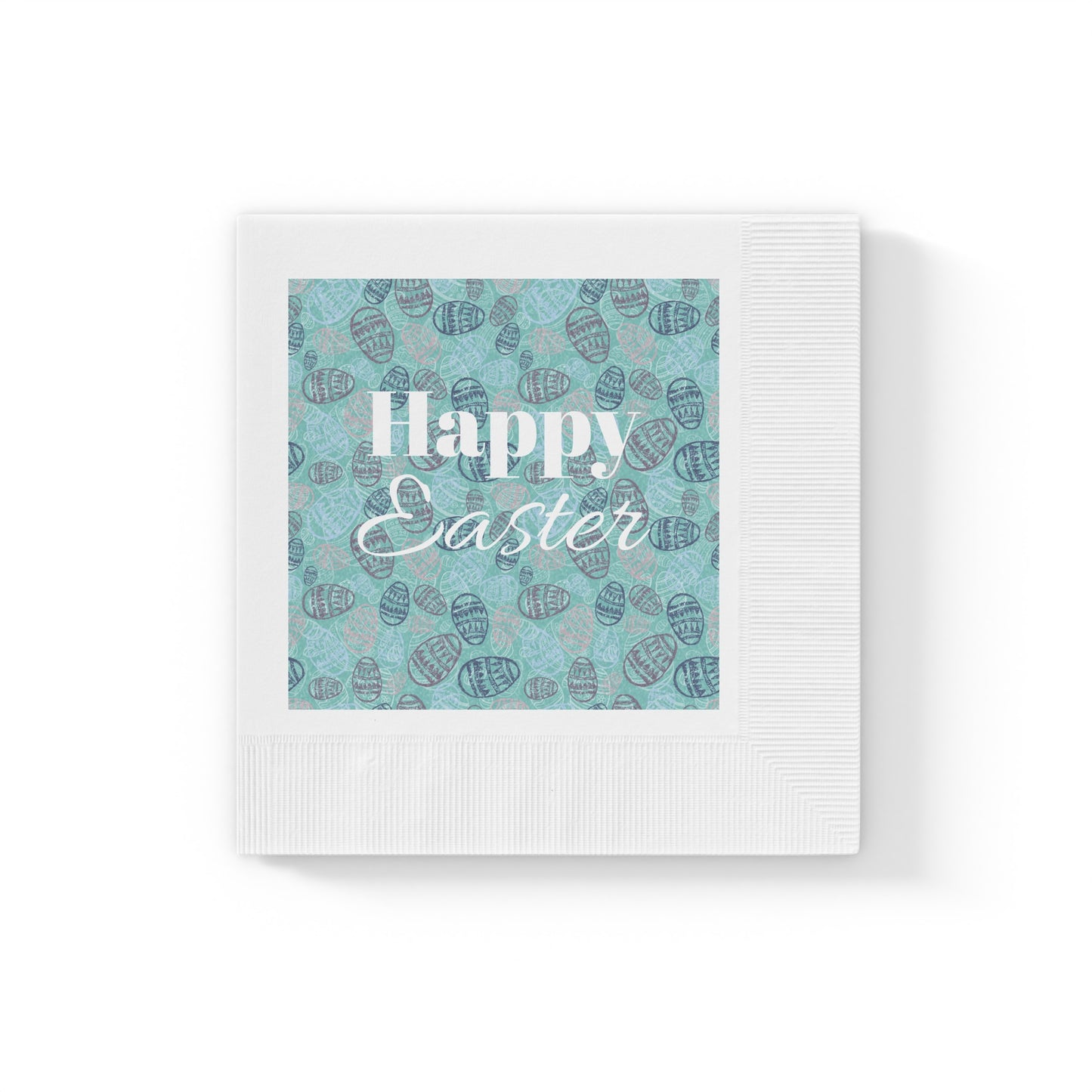 Happy Easter White Coined Napkins - Festive Spring Table Decor