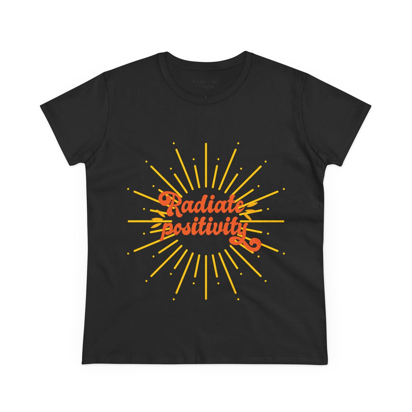 Radiate Positivity Women's Midweight Cotton Tee - Uplifting Summer T-Shirt