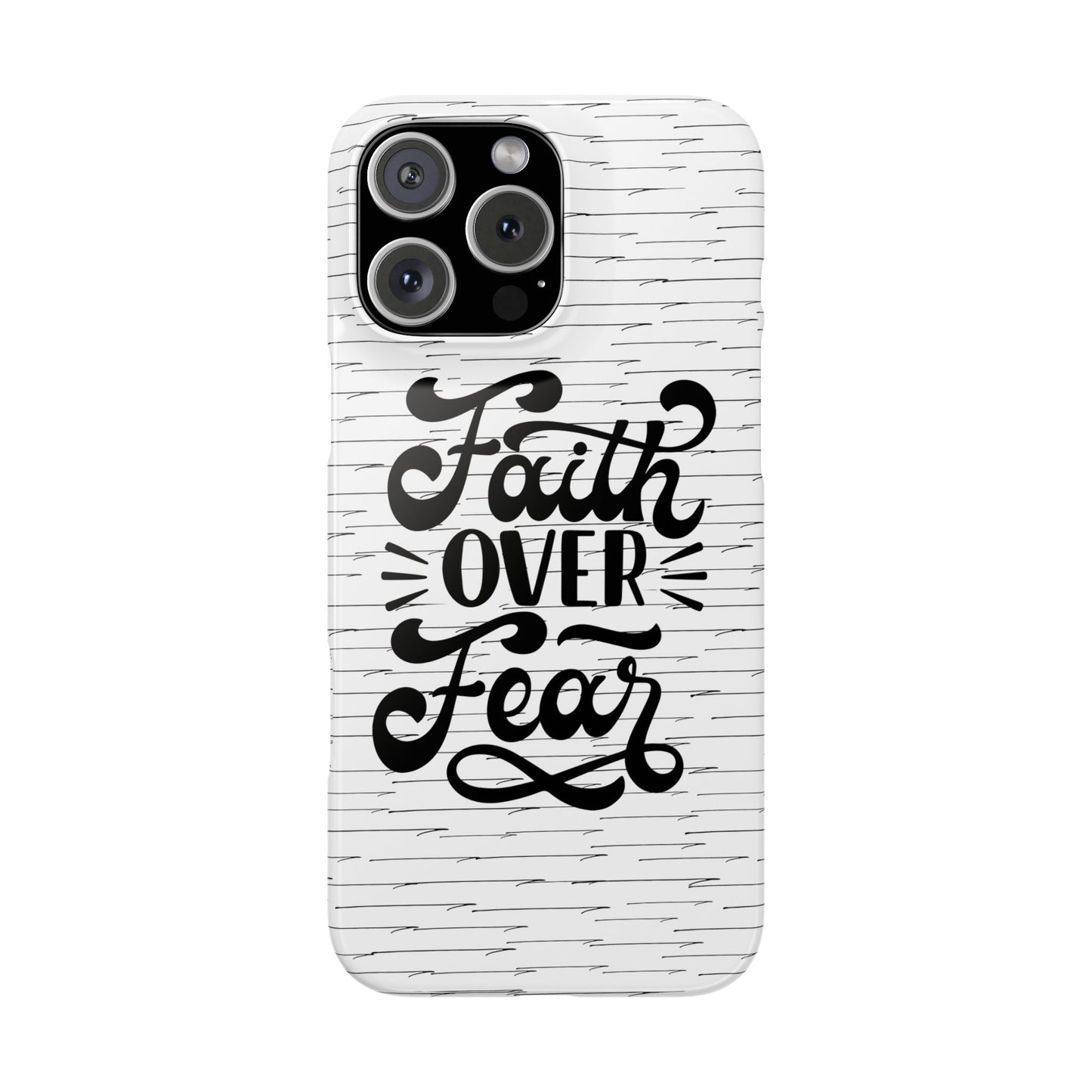 Inspirational Faith Over Fear Phone Case | Slim Case for iPhone & Samsung | Motivational Gift | Modern Design
