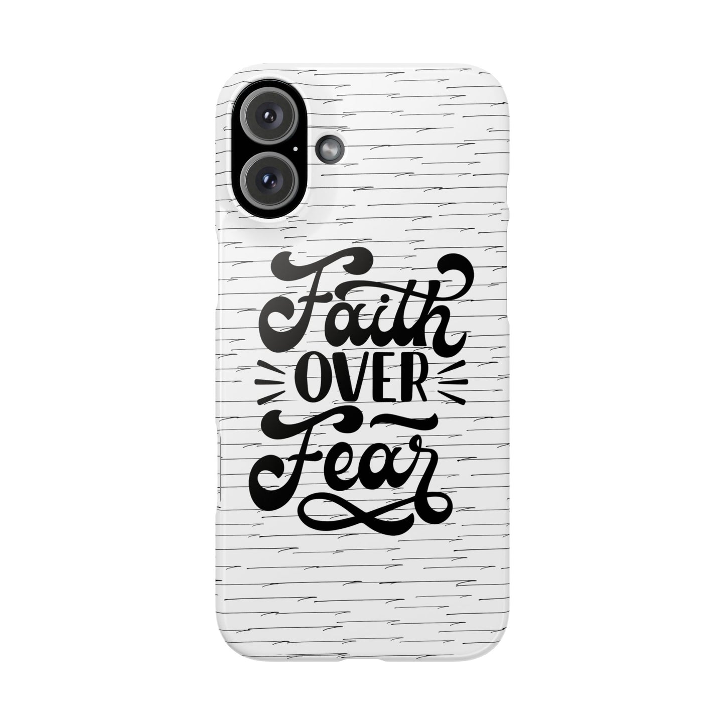 Inspirational Faith Over Fear Phone Case | Slim Case for iPhone & Samsung | Motivational Gift | Modern Design