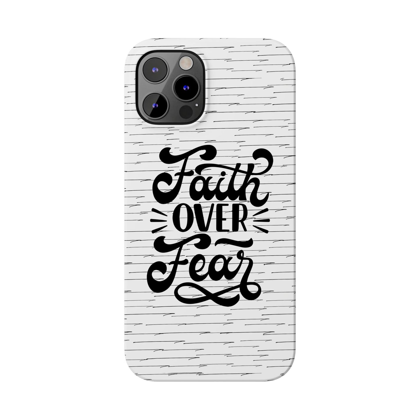 Inspirational Faith Over Fear Phone Case | Slim Case for iPhone & Samsung | Motivational Gift | Modern Design